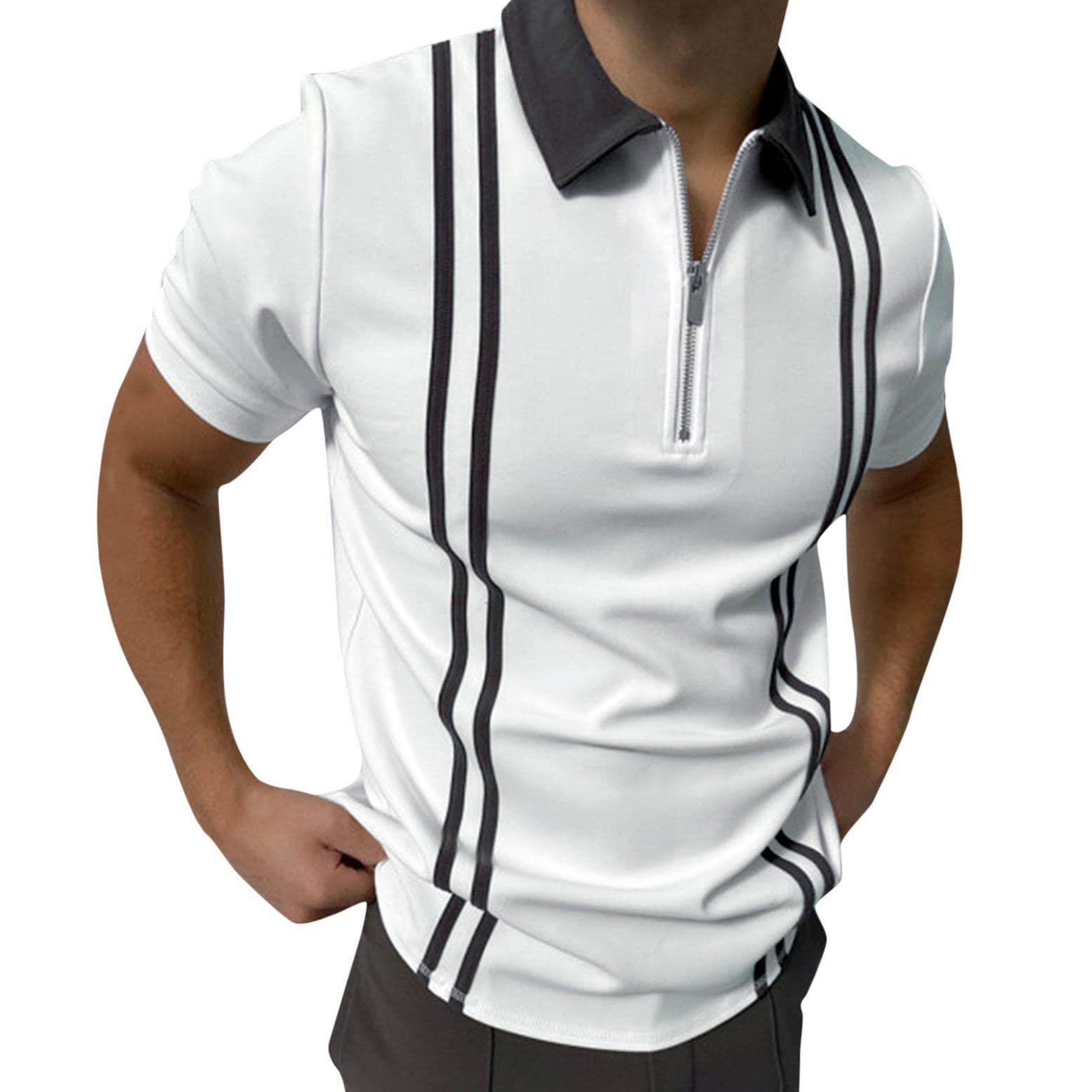 Men's Casual Short Sleeve T-Shirt - Spring Summer Striped Crew Neck Tee Shirt for Men | Comfortable Cotton Blend Top for Everyday Wear, Street Style & Weekend Outfits