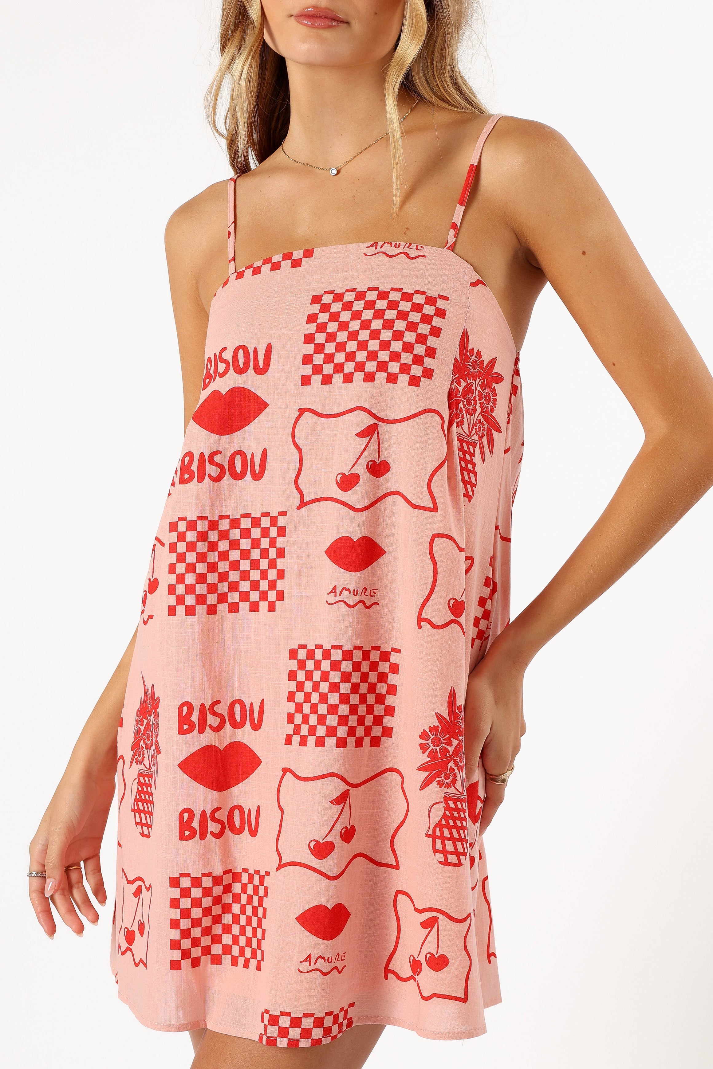 Jaque Mini Dress with Bisou Print - Floral Summer Dress for Women, Casual & Party Wear, Perfect for Beach, Vacation, and Date Nights