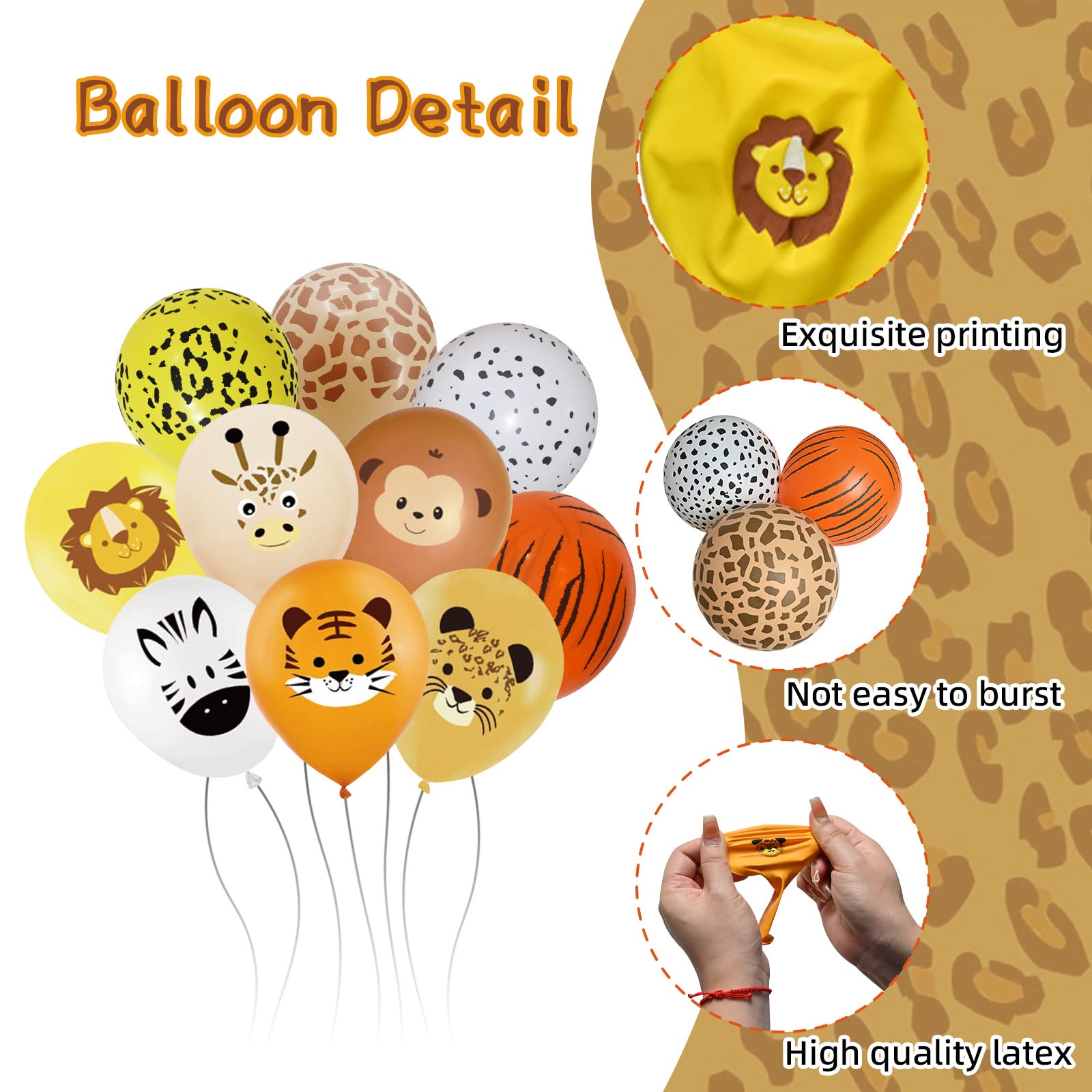 Jungle Safari Animal Print Balloons - 12