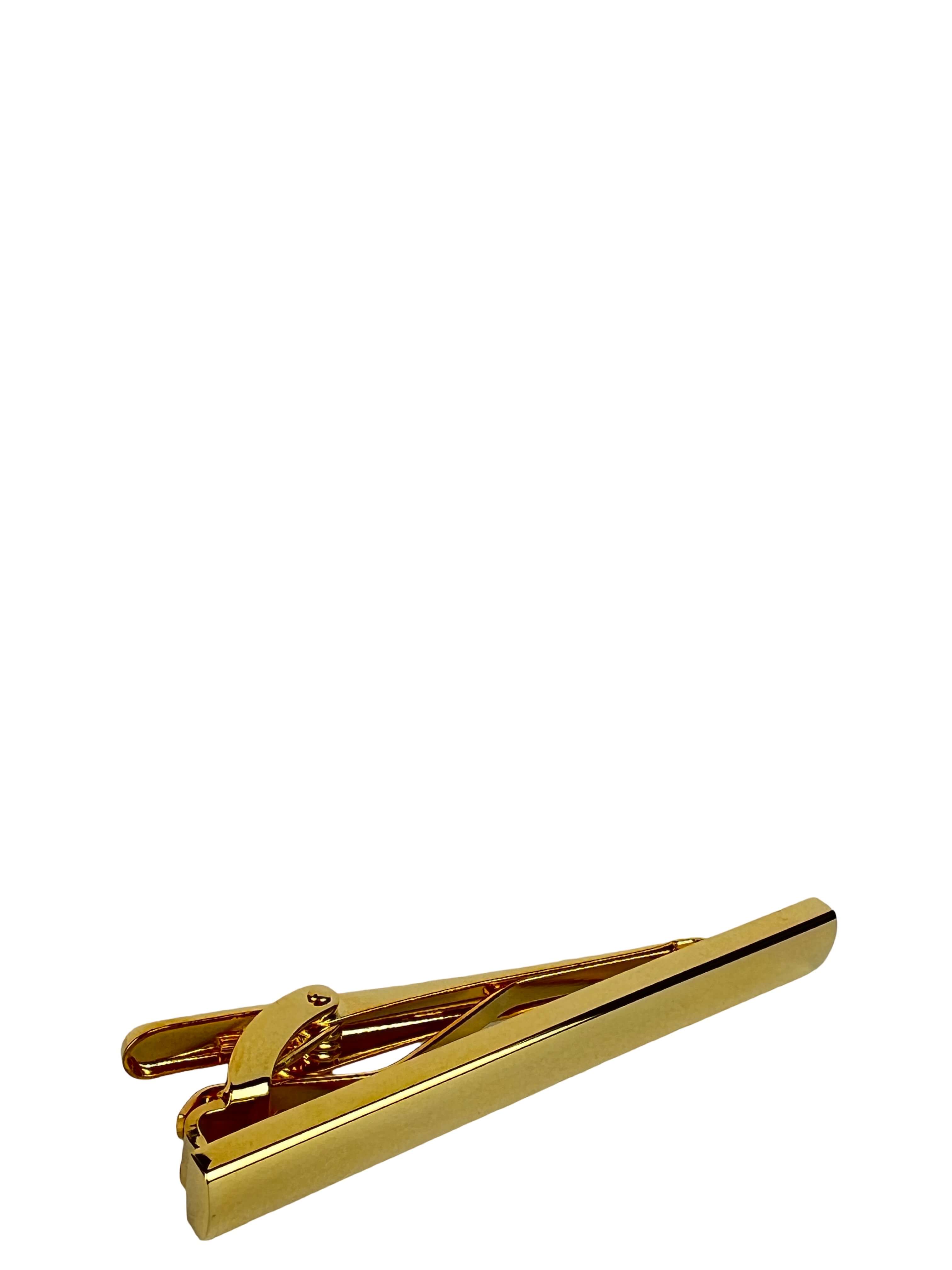 DÉCLIC Plain Long Tie Bar for Men - Gold Tie Clip for Formal Wear, Business Attire, and Wedding Accessories