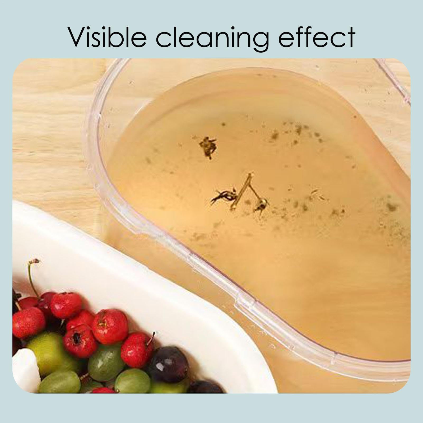 Portable Fruit and Vegetable Cleaner Spinner with Lid, Brush & Colander Bowl - Manual Kitchen Fruit Washer Scrubber for Fresh Produce | Perfect for Washing Berries, Grapes, Leafy Greens & More