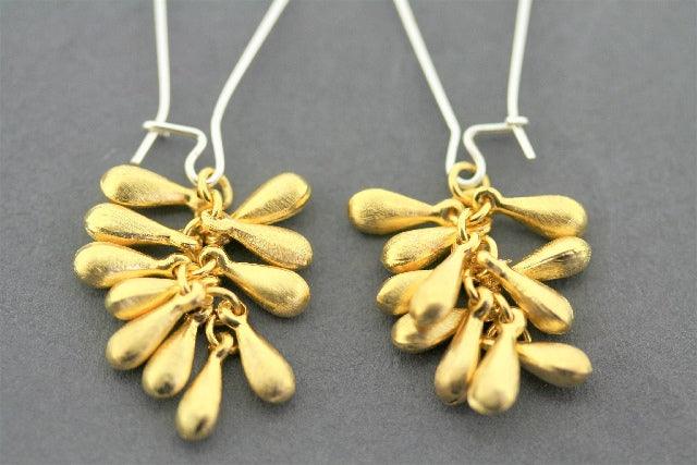 22K Gold Plated Multi Drop Earrings for Women - Elegant Silver Dangle Earrings for Party, Wedding & Everyday Wear