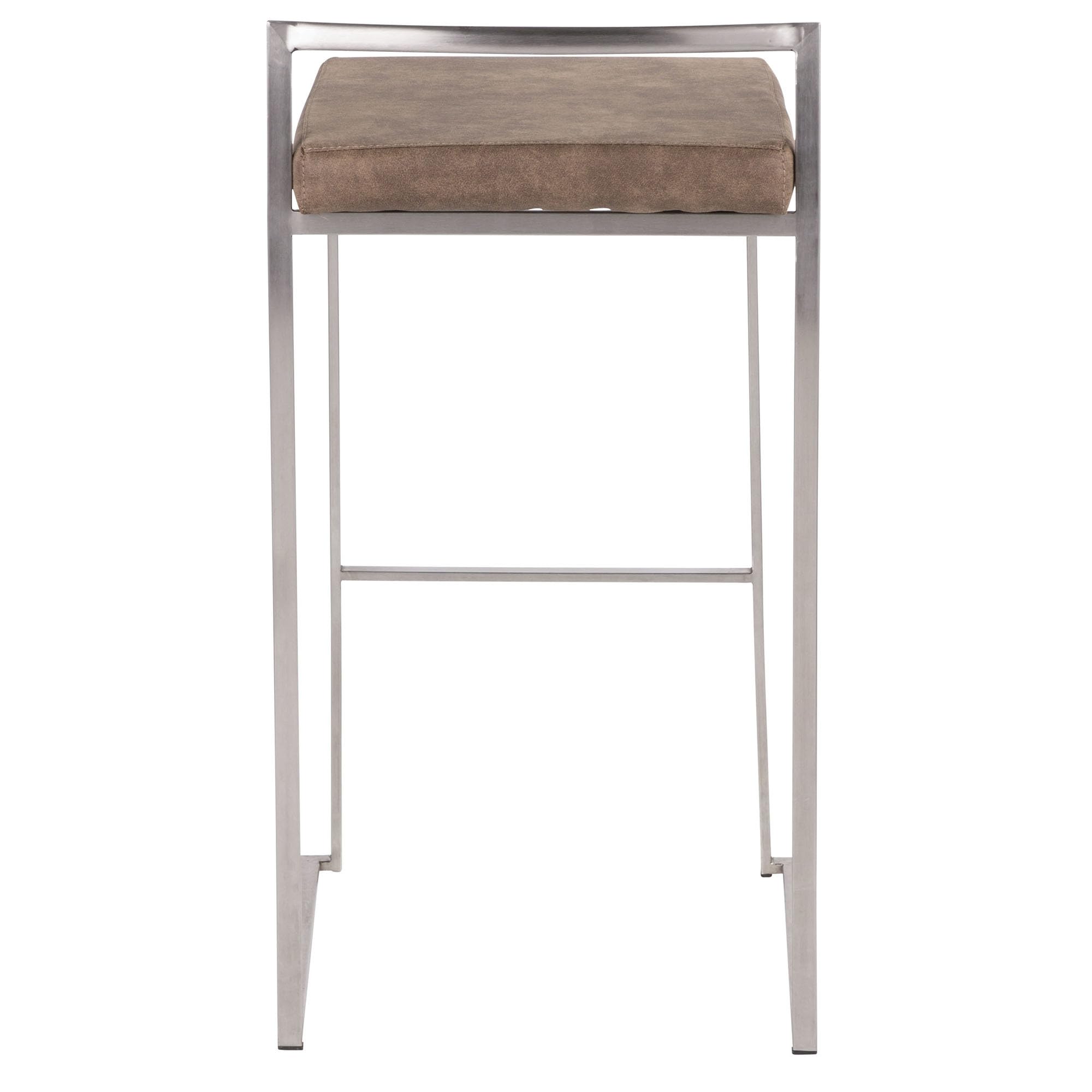 Fuji Stacker Bar Stool Set of 2 - Modern Counter Height Bar Chairs with Backrest - Perfect for Kitchen Island, Home Bar & Dining Room Decor