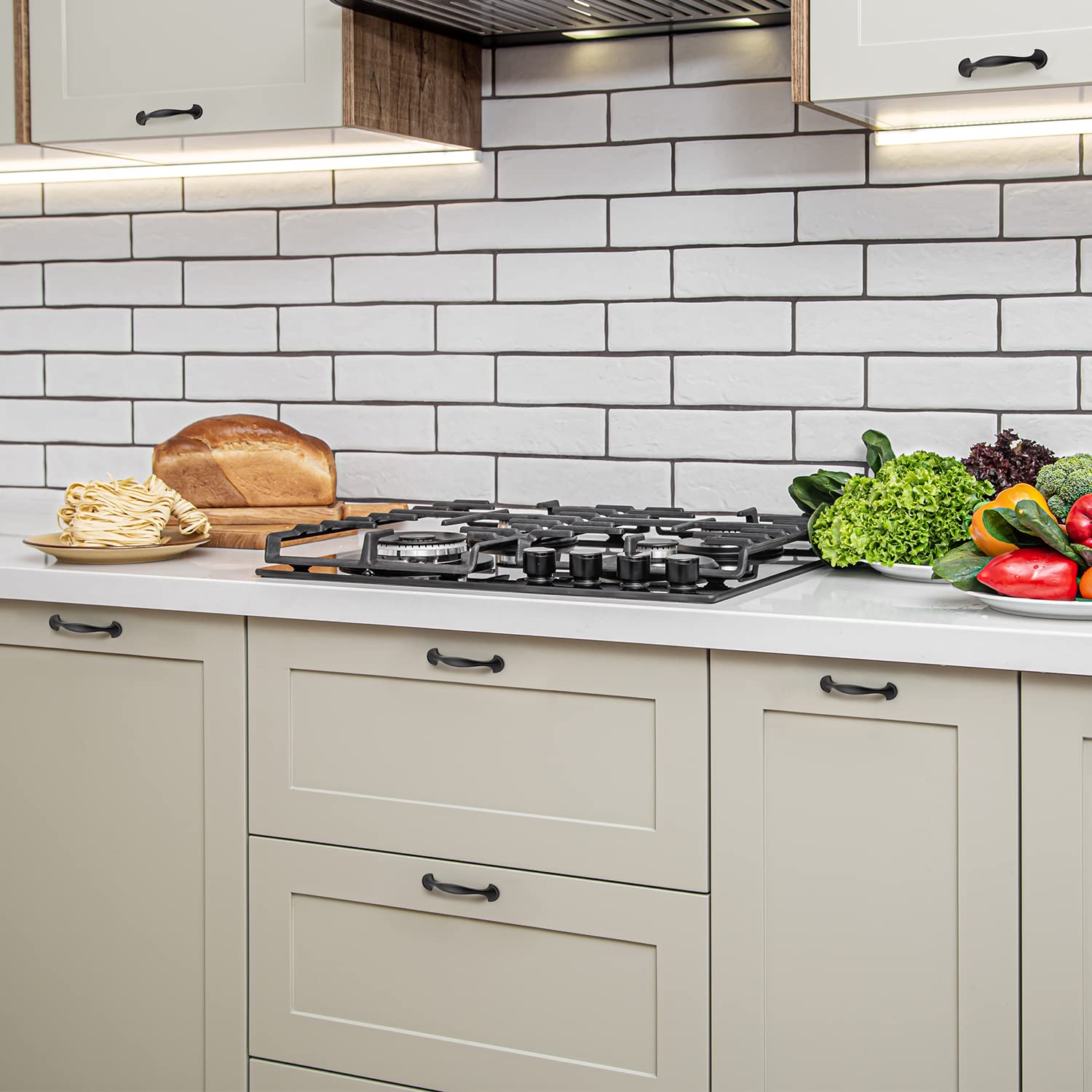 Ravinte 5-Pack Matte Black Cabinet Handles - 3