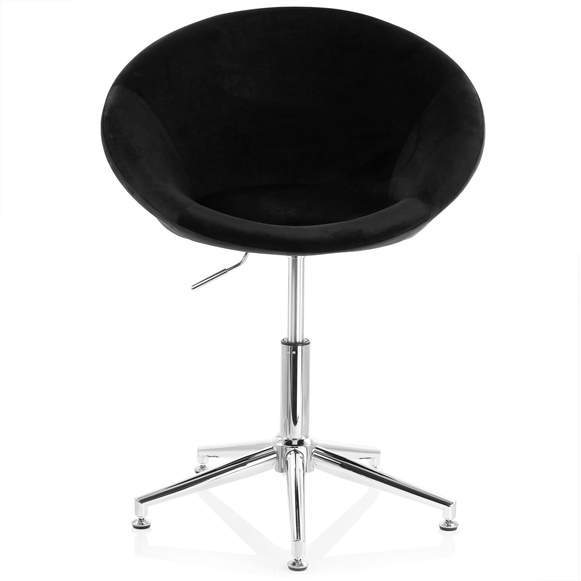 Elama BLK 360 Swivel Rolling Office Chair with Lumbar Support - Ergonomic Mesh Back & Adjustable Height - Black Executive Chair for Home & Office Workspace