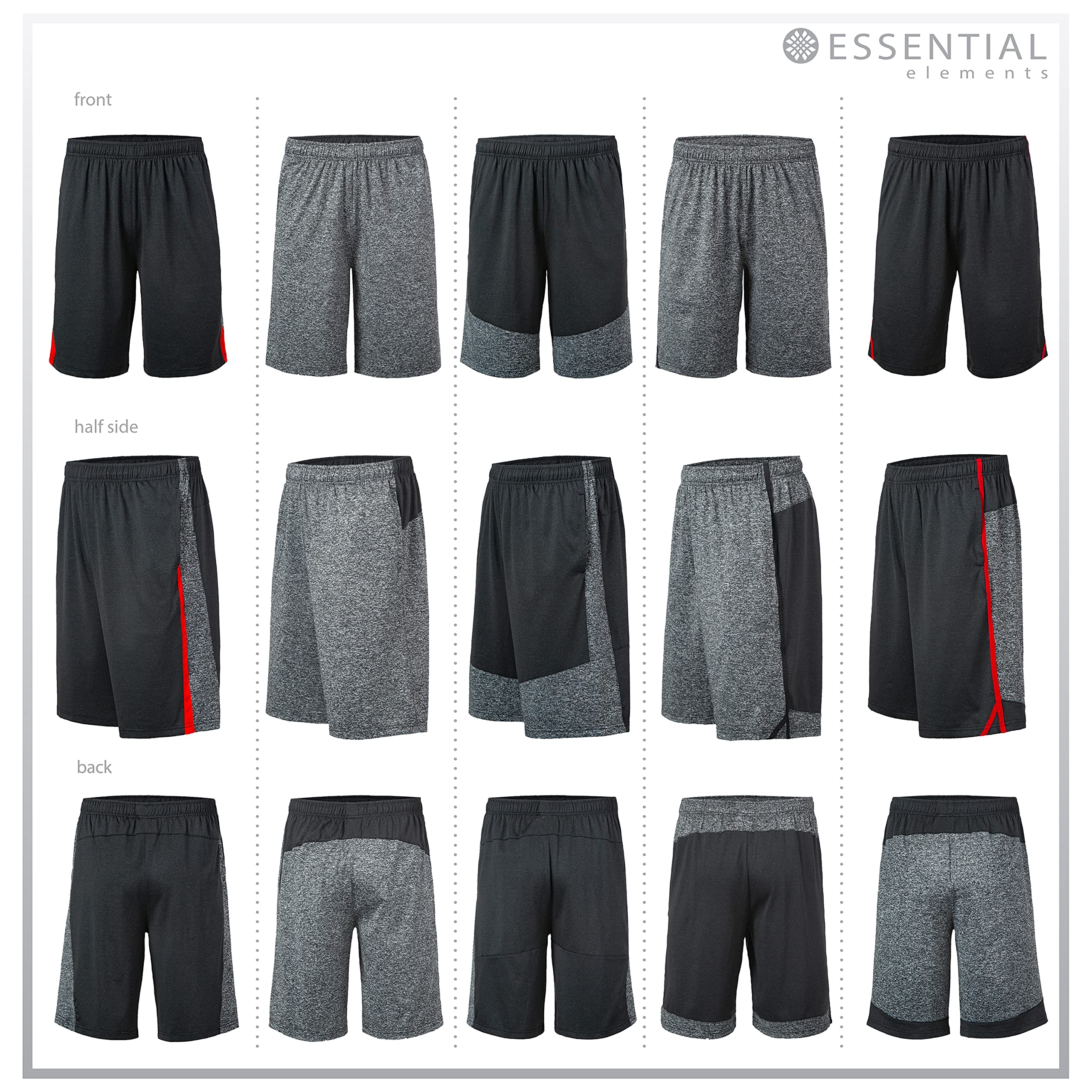 5 Pack Men's Athletic Shorts - Quick Dry Activewear for Basketball, Workout, Gym & Running | Comfortable Training Shorts for Sports & Casual Wear