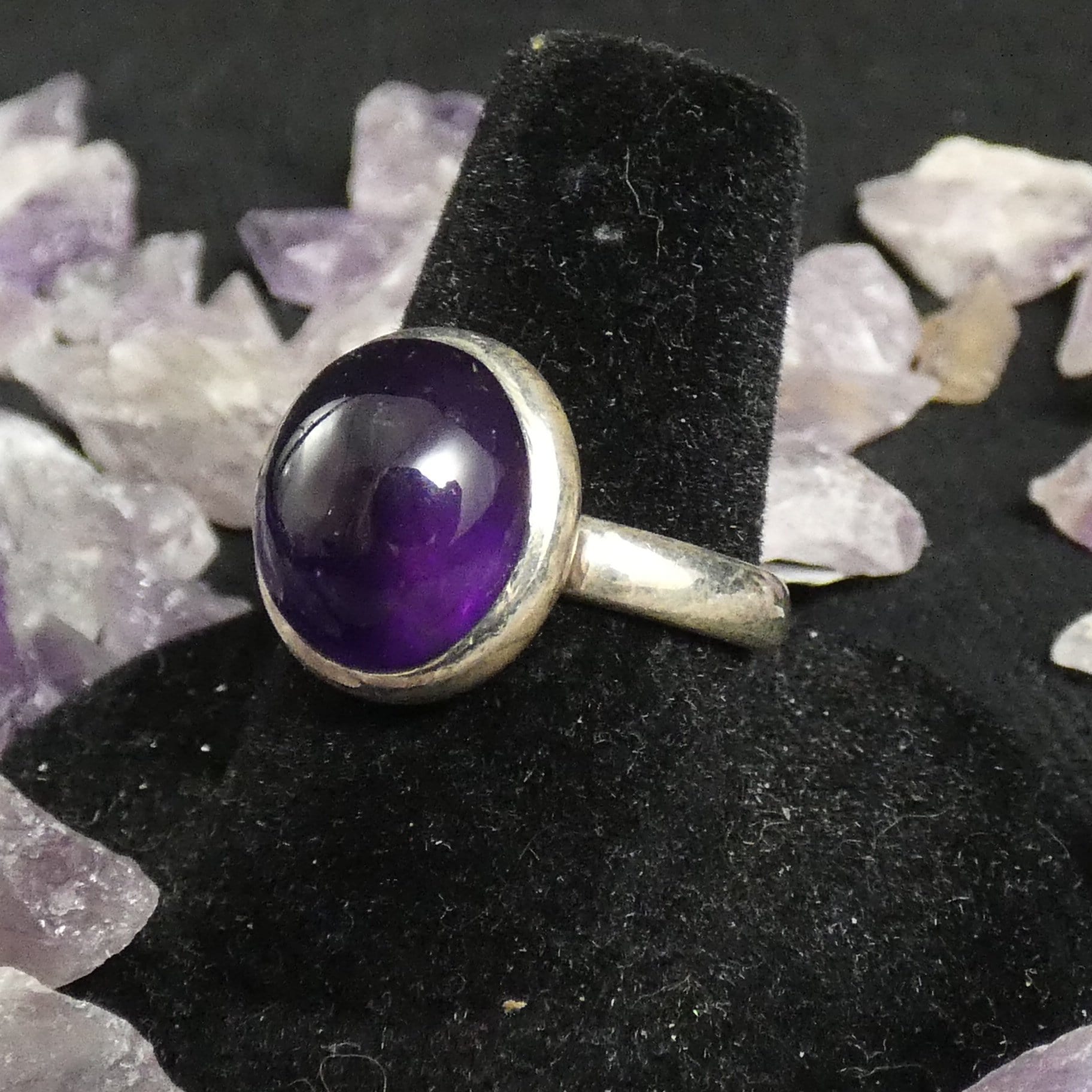 Amethyst Sterling Silver Ring for Women - Size 8 | Elegant Purple Gemstone Jewelry for Gifts, Wedding & Everyday Wear