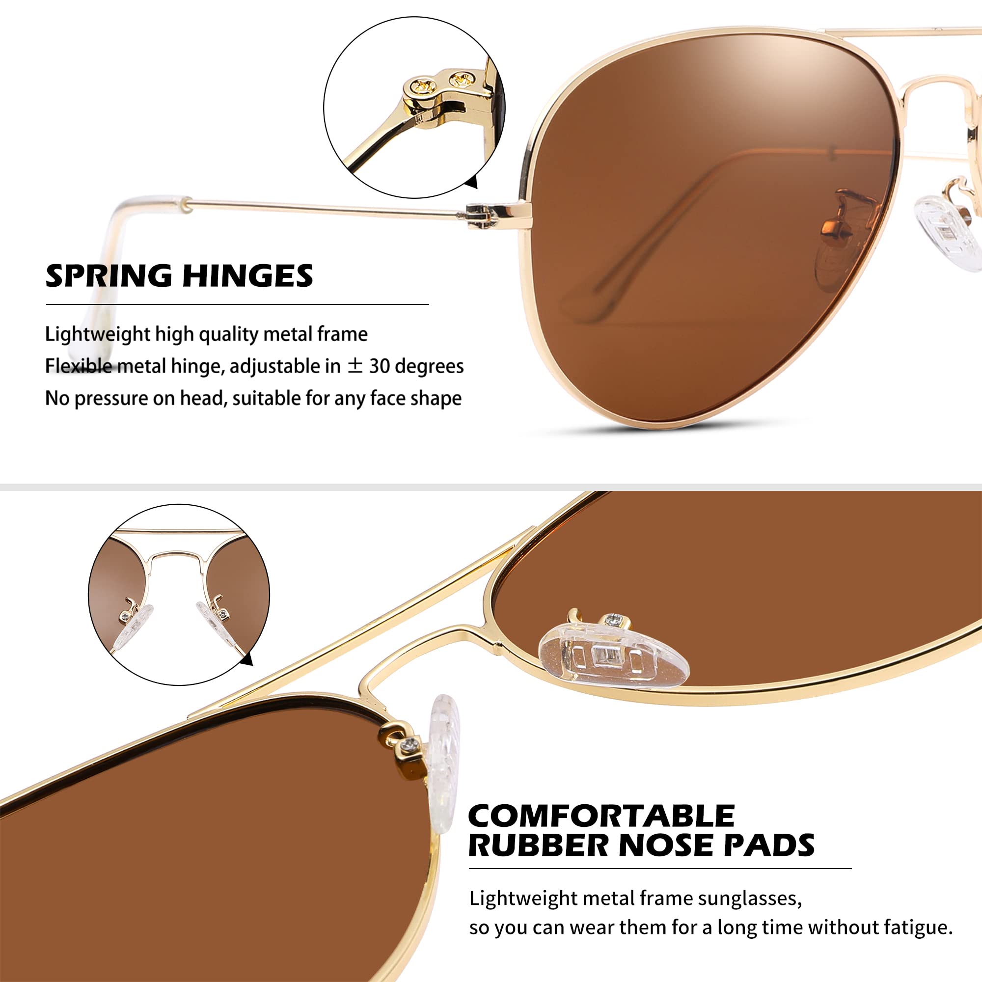 Pro Acme Aviator Sunglasses for Men & Women - Classic Polarized UV400 Protection - Perfect for Driving, Travel & Outdoor Activities