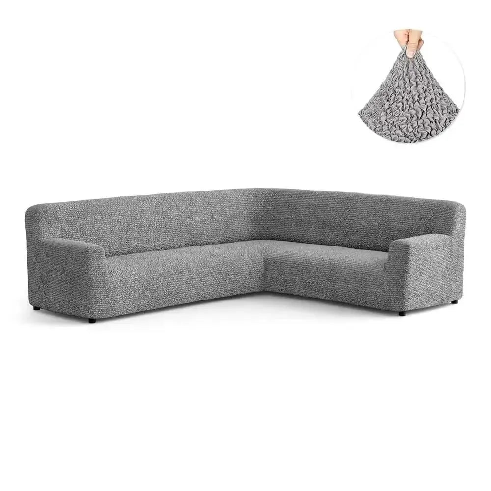 Corner Sofa Slipcover - Microfiber Stretchable Furniture Protector - Perfect for Living Room, Family Room & Home Decor