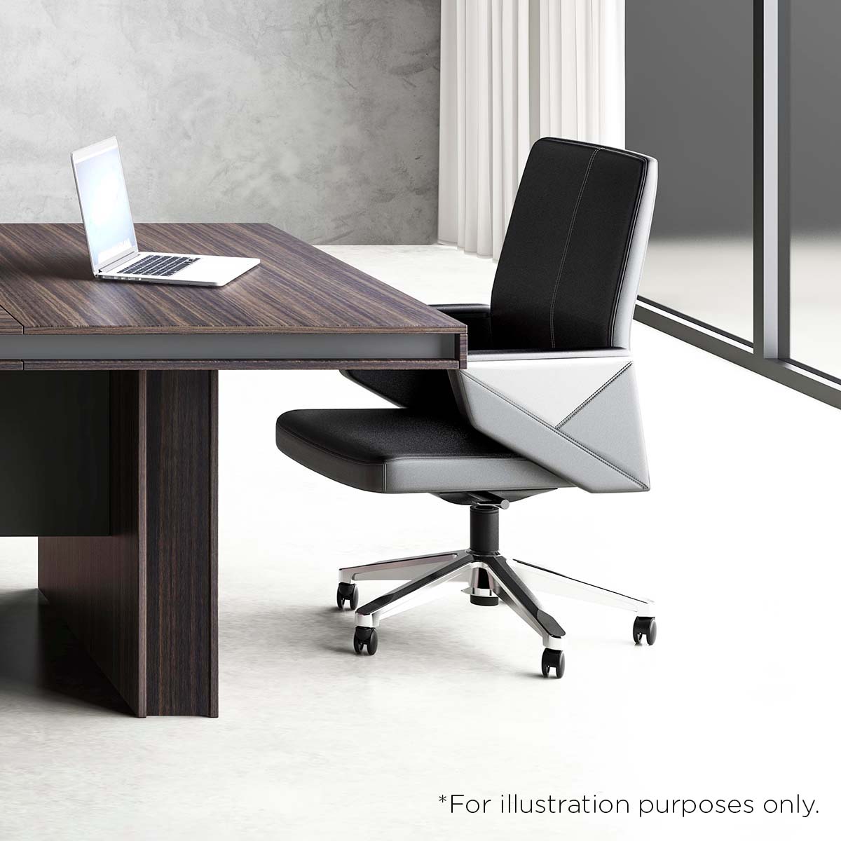 RADDIX 240cm Brown Boardroom Table - Large Conference Table for Office Meetings & Corporate Events