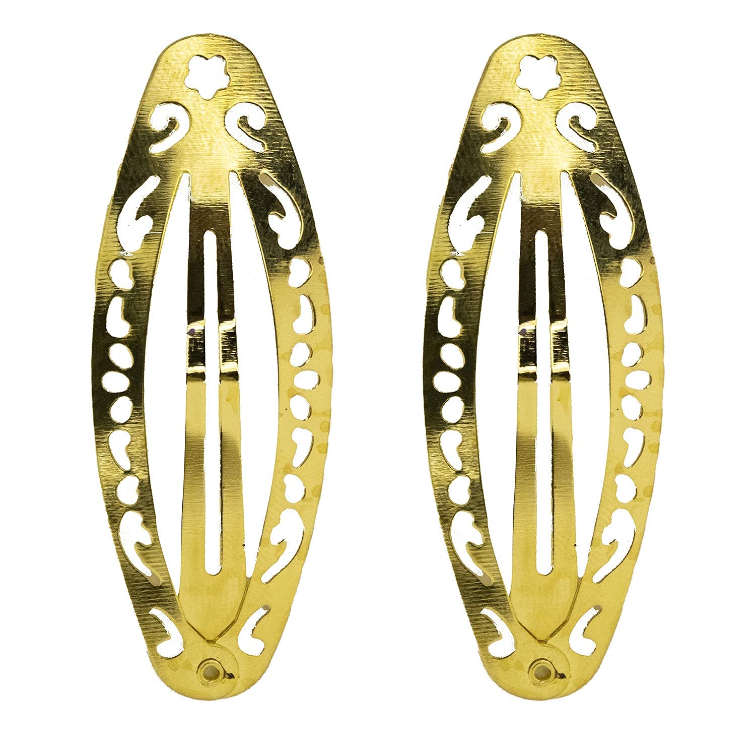 4 Pairs Golden Metal Hair Clips Barrettes for Women & Girls - Elegant Hair Pins & Hair Accessories (Pack of 1) - Perfect for Weddings, Parties & Everyday Styling