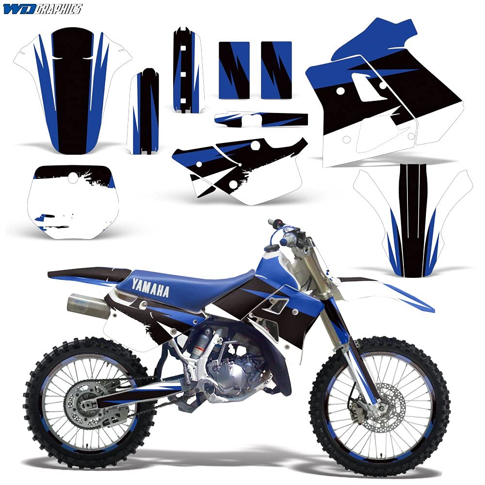 MX Dirt Bike Graphics Kit Sticker Decal with Rim Trim & Number Plates for Yamaha WR250Z (1991-1993) - Midnight Race Design | Off-Road Motocross Customization & Racing Accessories