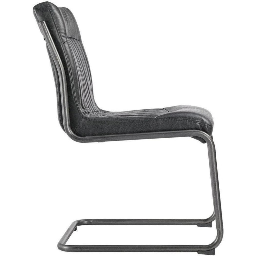 21 Inch Modern Leather Dining Chairs Set of 2 - Brown PU Leather Upholstered Side Chairs for Kitchen, Dining Room, Restaurant & Office (Pair)