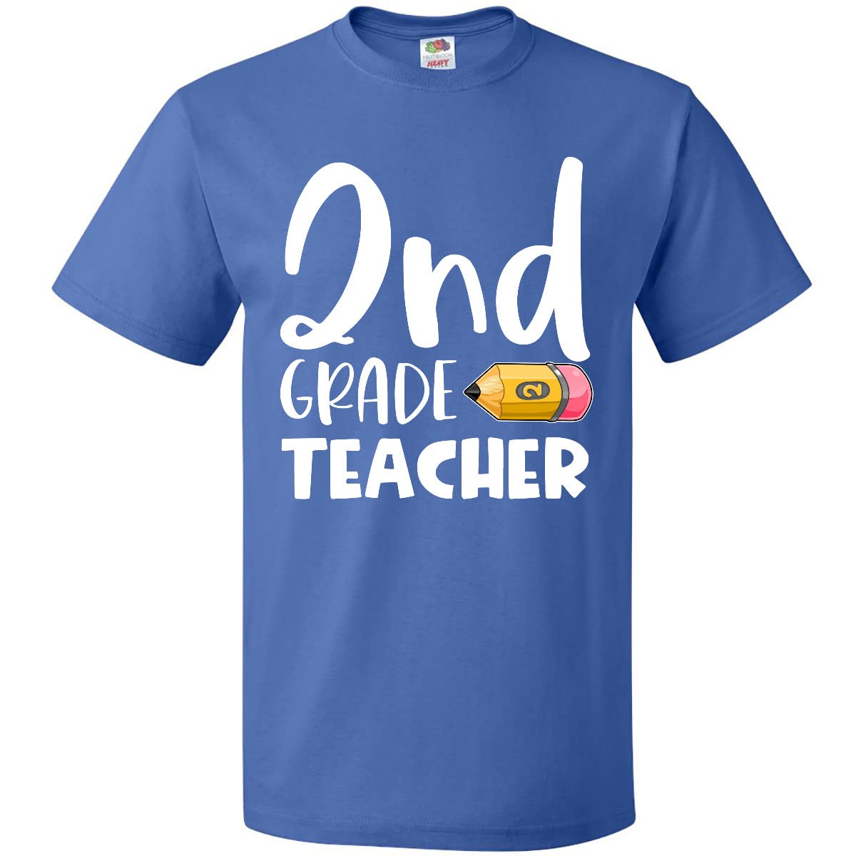 Inktastic Second Grade Teacher Pencil Graphic T-Shirt - Fun & Cute Teacher Apparel for Classroom, School Events & Casual Wear