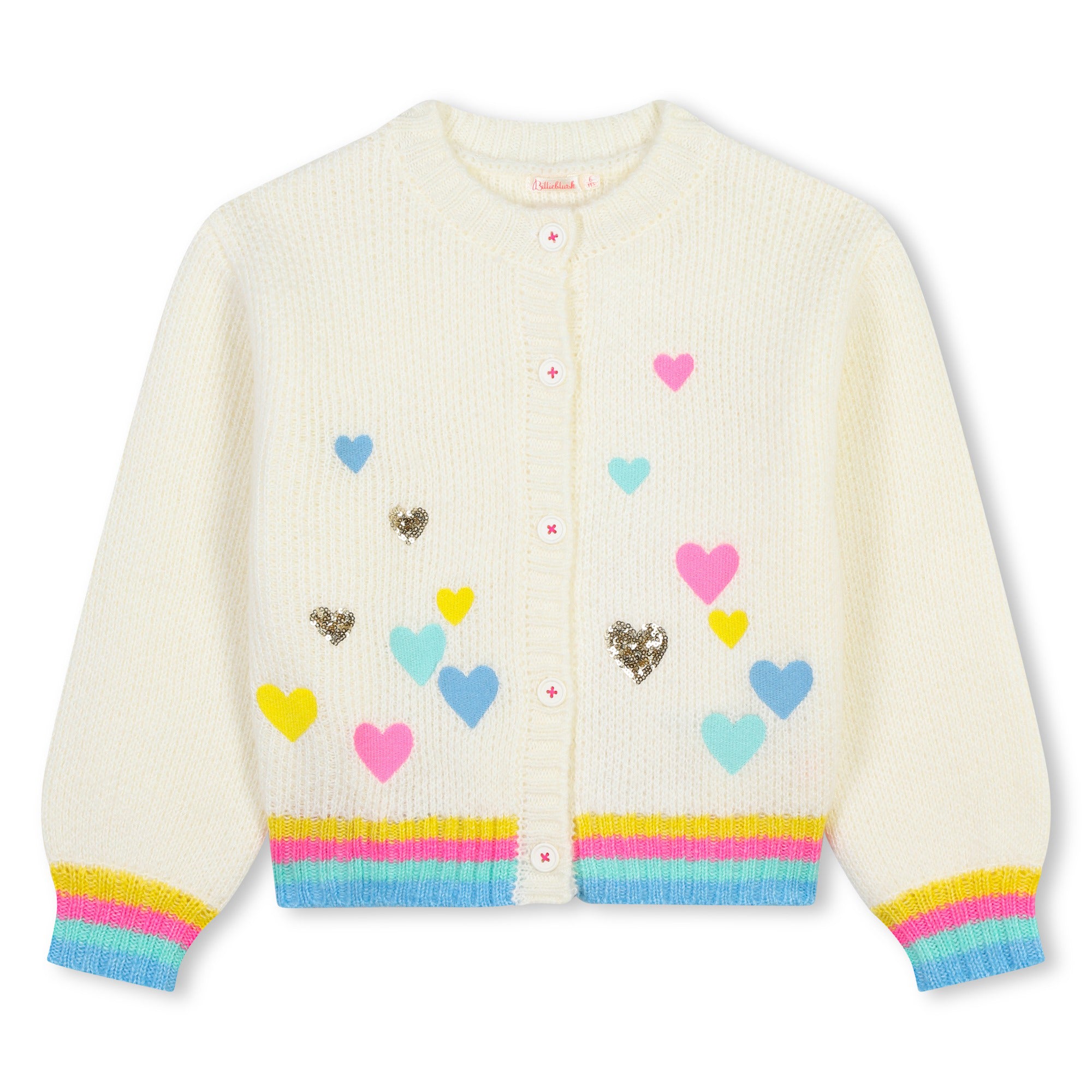 Billieblush Women's Knitted Cardigan Sweater - Ivory Soft Lightweight Open Front Cardigan for Casual Outfits & Layering in Fall/Winter