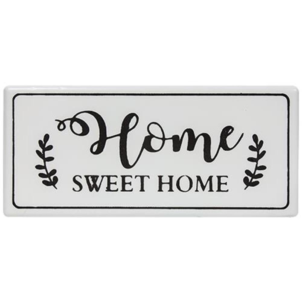 Home Sweet Home White Metal Wall Sign - Rustic Farmhouse Decor for Living Room, Bedroom & Entryway - Perfect Housewarming Gift
