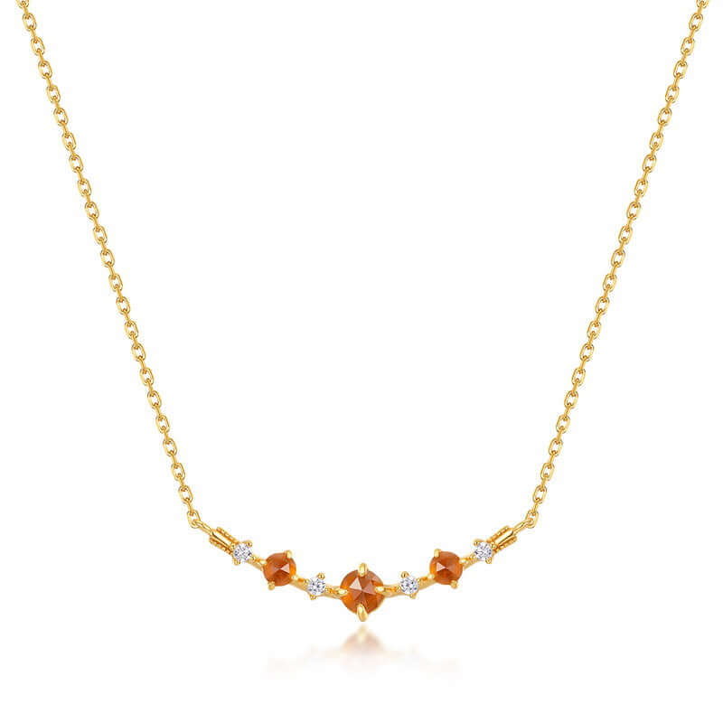 Natural Mandarin Garnet Pendant Necklace with Spiritual Chain - Elegant Gemstone Jewelry for Women | NL7496 | Perfect for Meditation, Yoga & Spiritual Healing