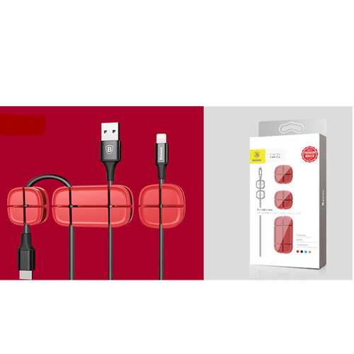 Baseus Cable Organizer - Desktop Wire Management Clip for Earphones, Chargers, Xiaomi & iPhone Accessories - Perfect for Home, Office & Travel Use