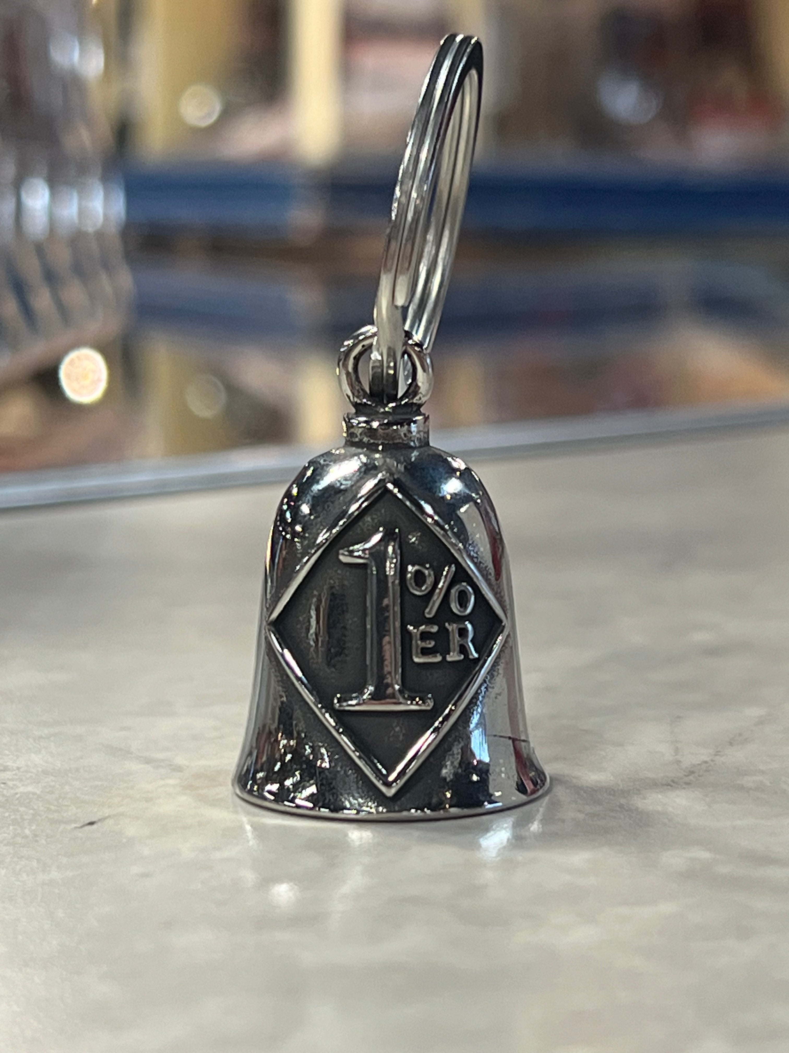 One Percent Motorcycle Bell - Guardian Bell for Bikers, Good Luck Charm & Road Protection - Perfect for Harley, Cruiser & Motorcycle Riders