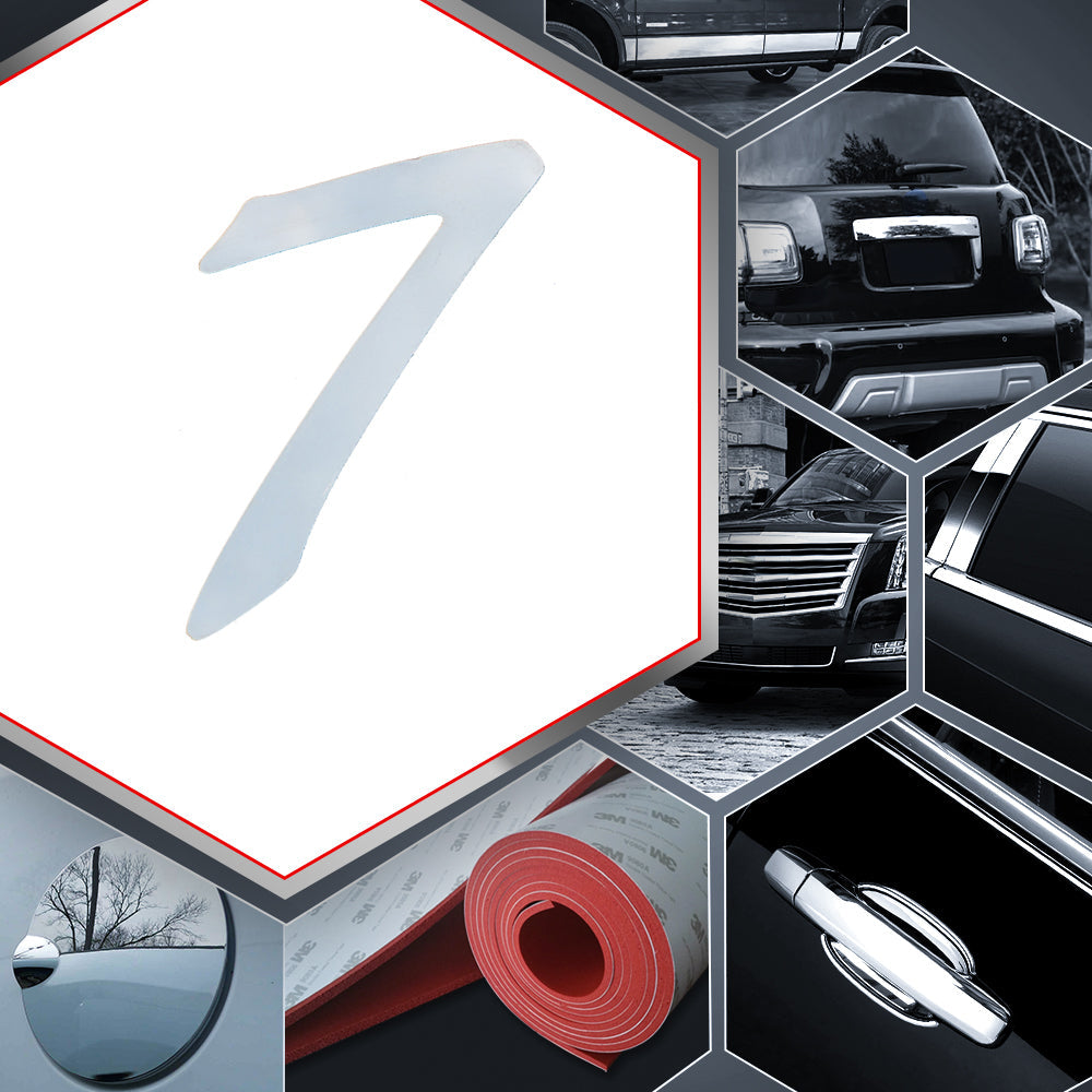1 PC Stainless Steel Number Decal - Universal Fit for Cars, Trucks & Motorcycles - Durable Metal Emblem for Vehicle Customization & Personalization