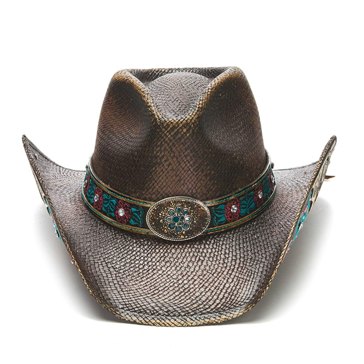 Stylish Women's Western Straw Hat with Rose Design - Perfect for Summer Outdoors, Beach Vacations & Country Rides