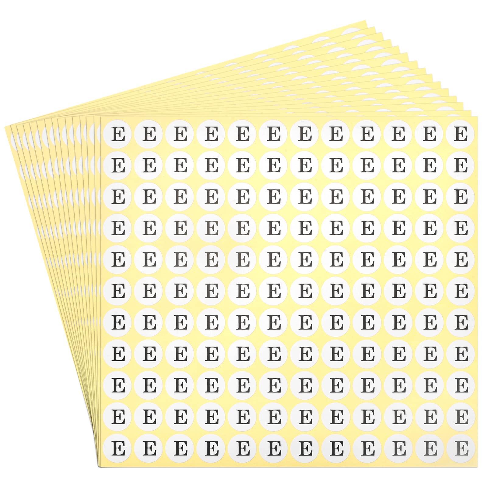Meccanixity Round Alphabet Letter Stickers - 15 Sheets, 1980pcs Small Round Letter E Labels, Self-Adhesive for Scrapbooking, DIY Crafts, Bullet Journaling, Planner Decor & Gift Wrapping