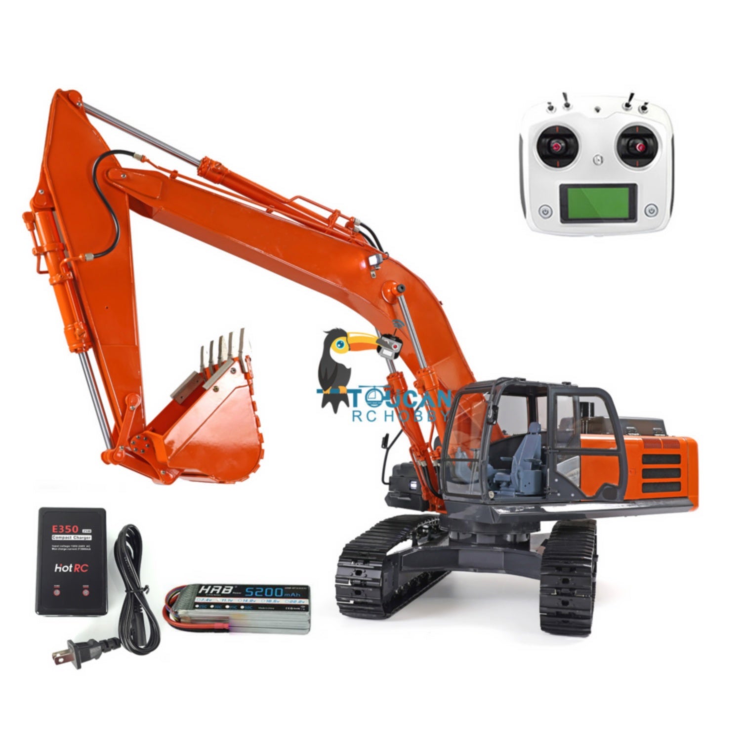 1/12 Scale DIM H3 360 RC Excavator Toy - Metal Hydraulic Construction Vehicle with Tracked Chassis, LED Light System, ESC Motor & Servo Valve - Perfect for Construction Simulation, RC Hobbyists and Collectors