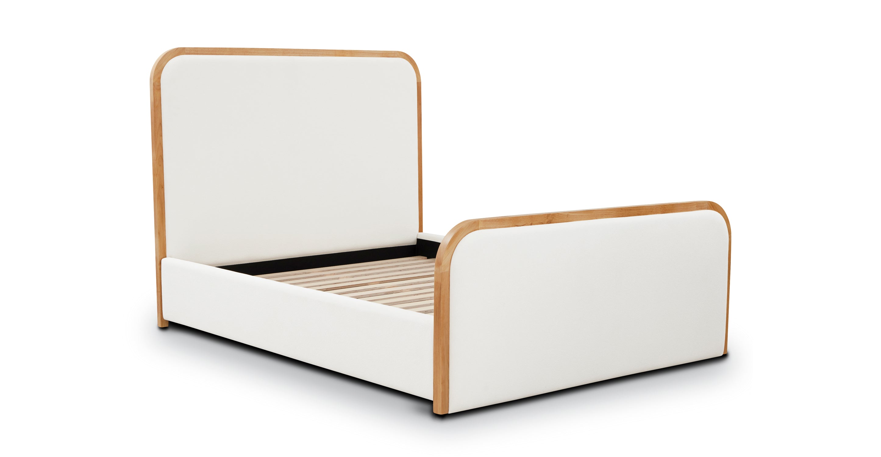 Toscano Bed Frame - Queen Size, Modern Platform Bed with Wooden Slats & Sturdy Metal Legs - Perfect for Bedrooms, Guest Rooms & Apartments