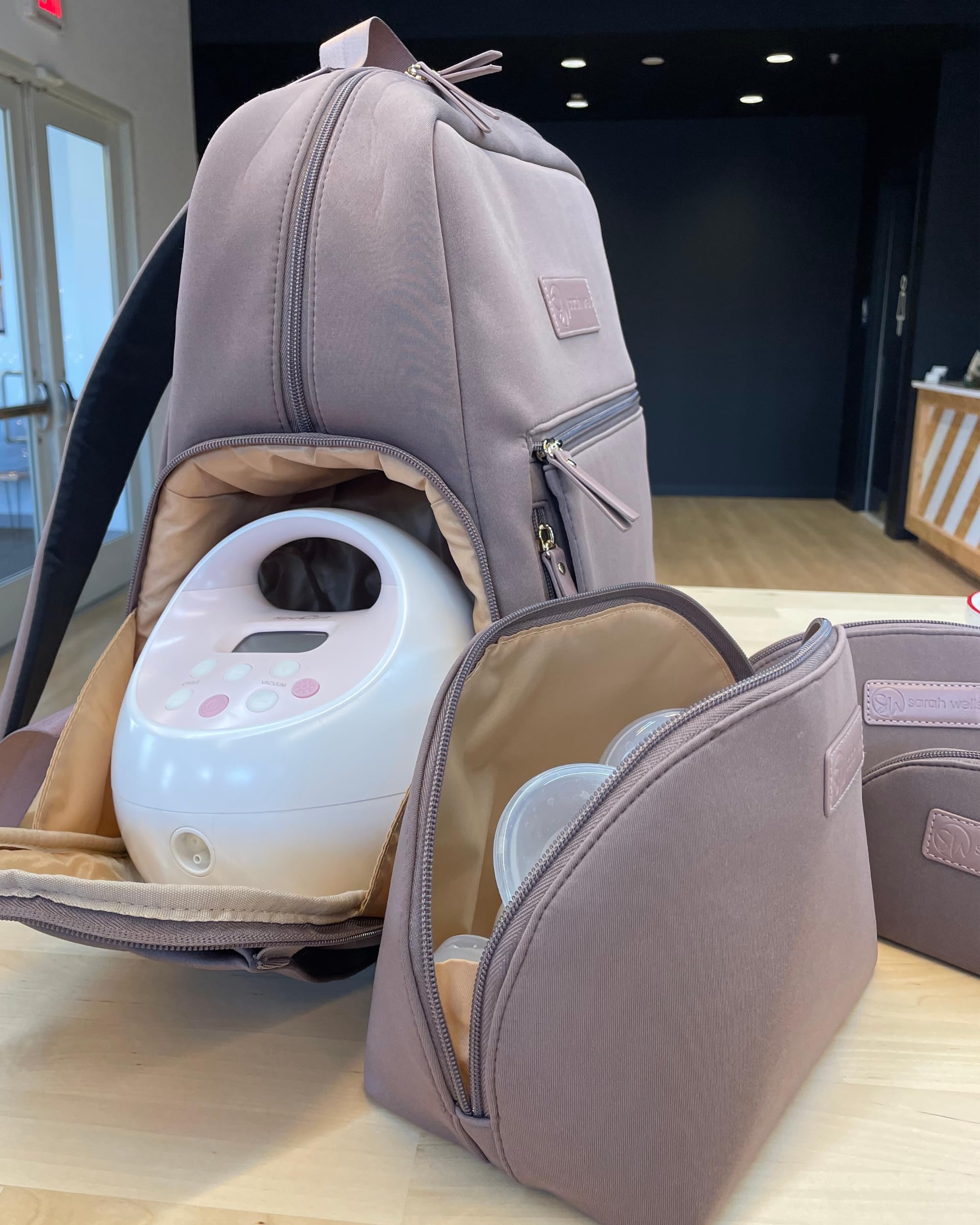 Sarah Wells PackSWell Trio Neoprene Organization Bags for Travel, Gym & Work - Durable & Water-Resistant Storage Pouch Set (Earth Tone) - Perfect for Cosmetics, Electronics & Accessories Organization