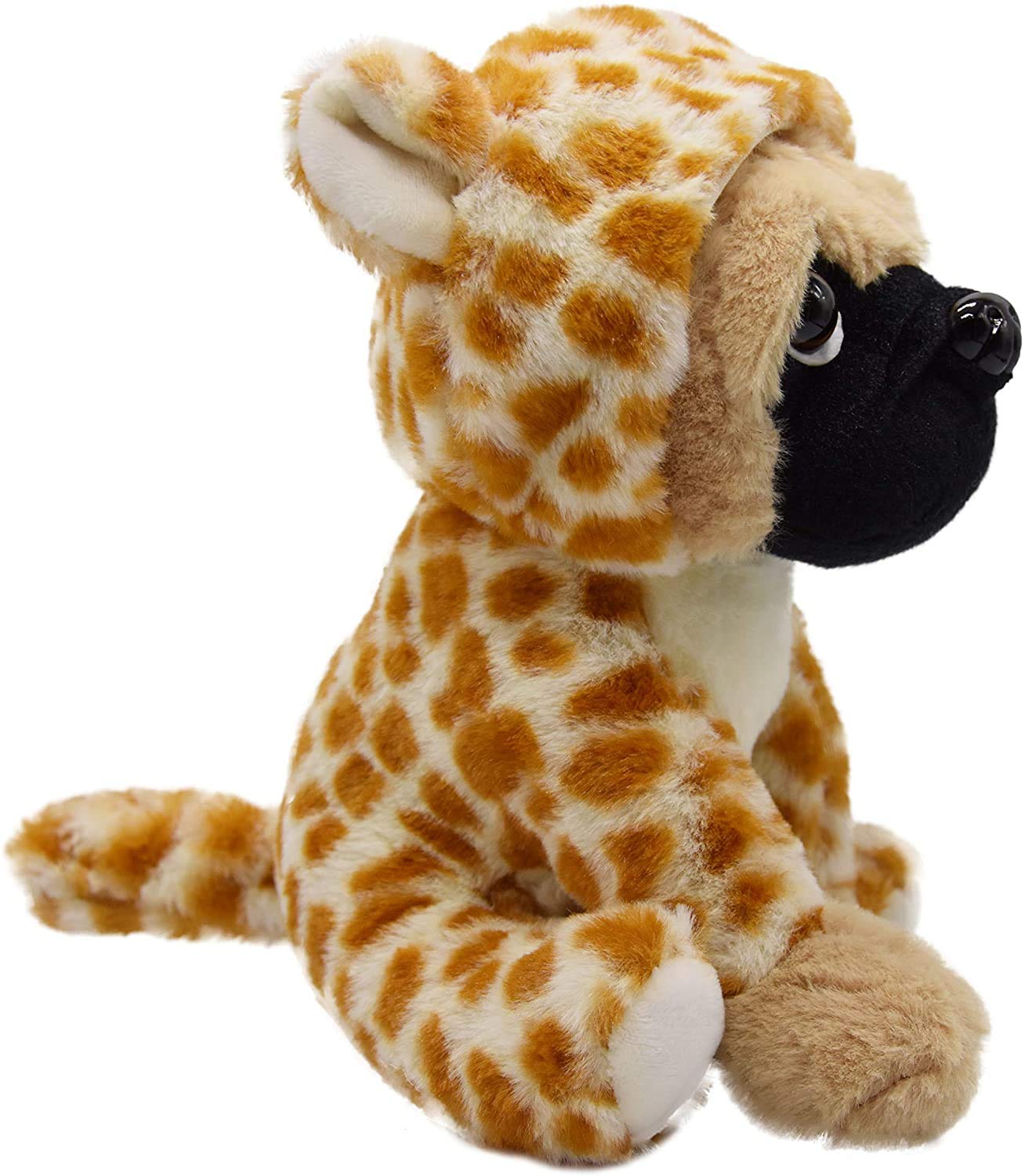 Cute 12-inch Pug Dog Stuffed Animal in Brown Panther Costume - Soft Plush Toy for Kids | Perfect for Cuddling, Birthday Gifts & Nursery Decor