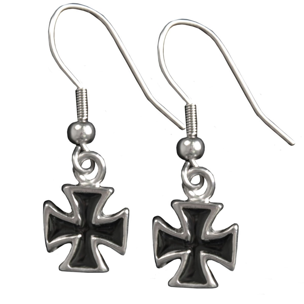 Hot Leathers JWE1107 Stainless Steel Iron Cross Earrings for Men & Women - Gothic Punk Rock Jewelry for Everyday Wear & Costume Accessories