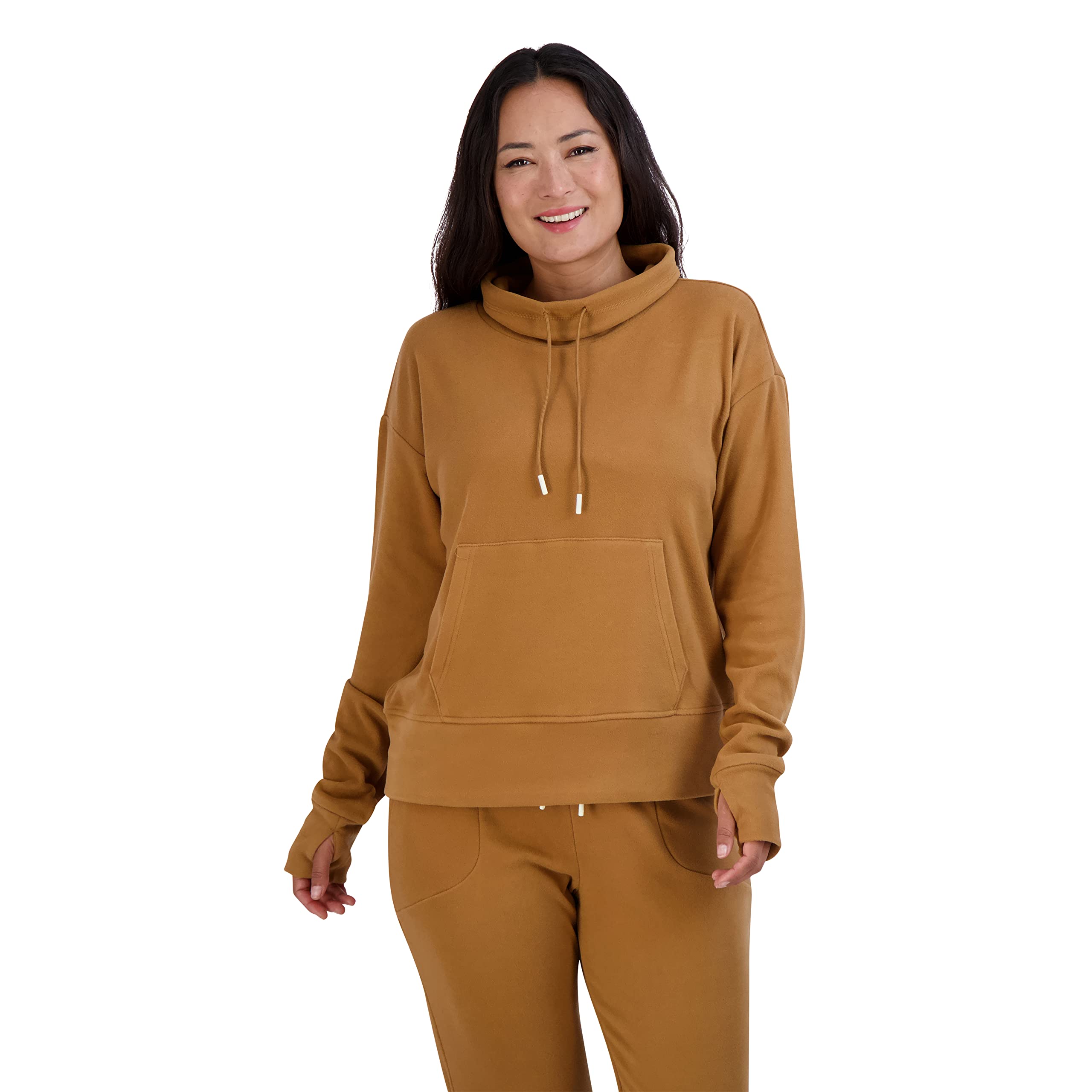 BEARPAW Women's Cozy Fleece Pullover Hoodie - Soft Drawstring Funnel Neck Sweatshirt for Casual Wear, Lounge & Outdoor Activities