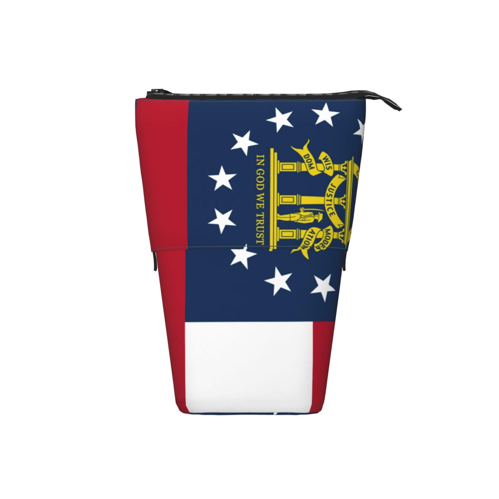 Bxzpzplj Malaysia Flag Print Expandable Pencil Case - School Supplies & Makeup Organizer, Georgia Flag Design, One Size - Perfect for Students, Office & Travel Accessories Storage