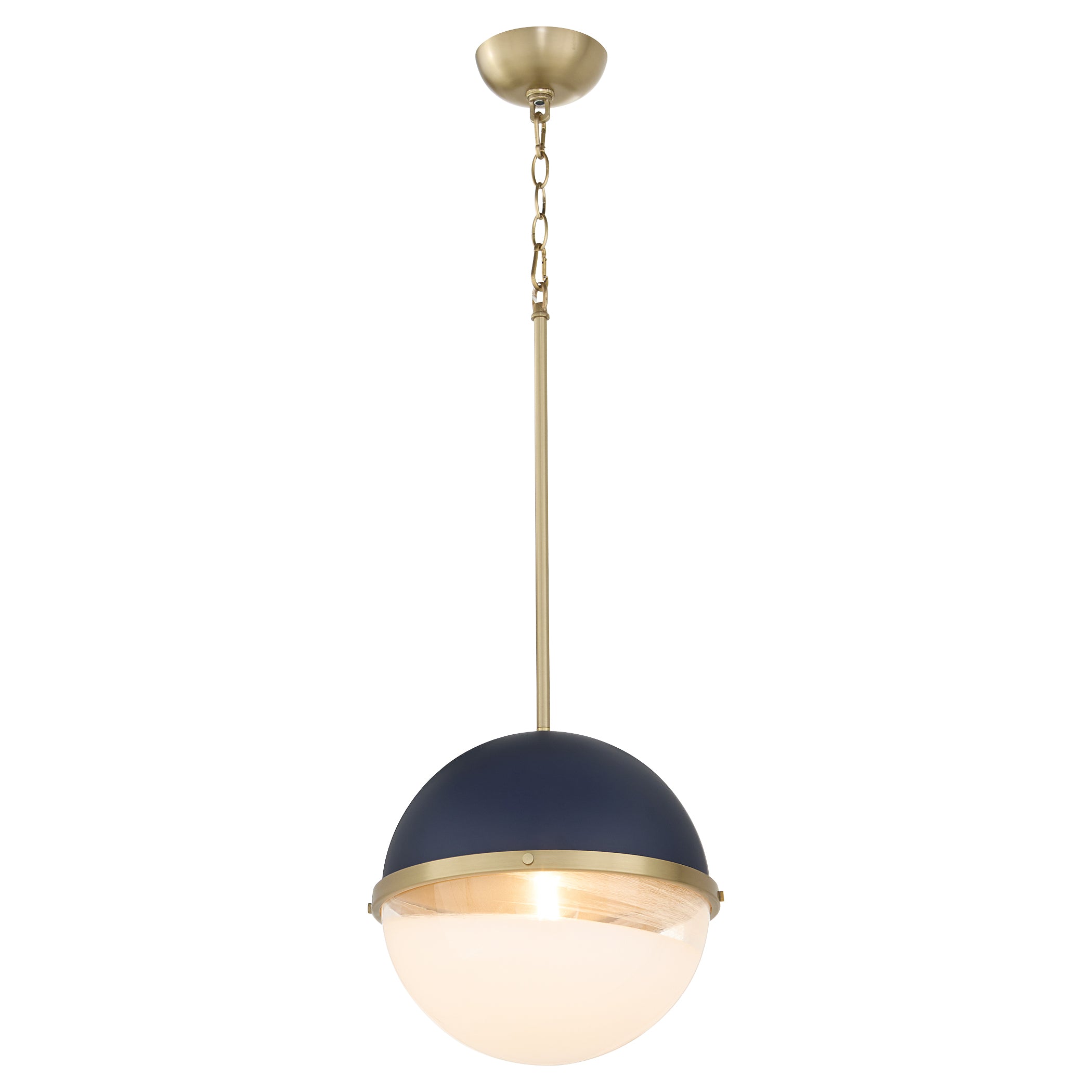 Vintage Blue Glass Pendant Light with Aged Brass Finish - Perfect for Kitchen Island, Dining Room, or Bedroom Lighting