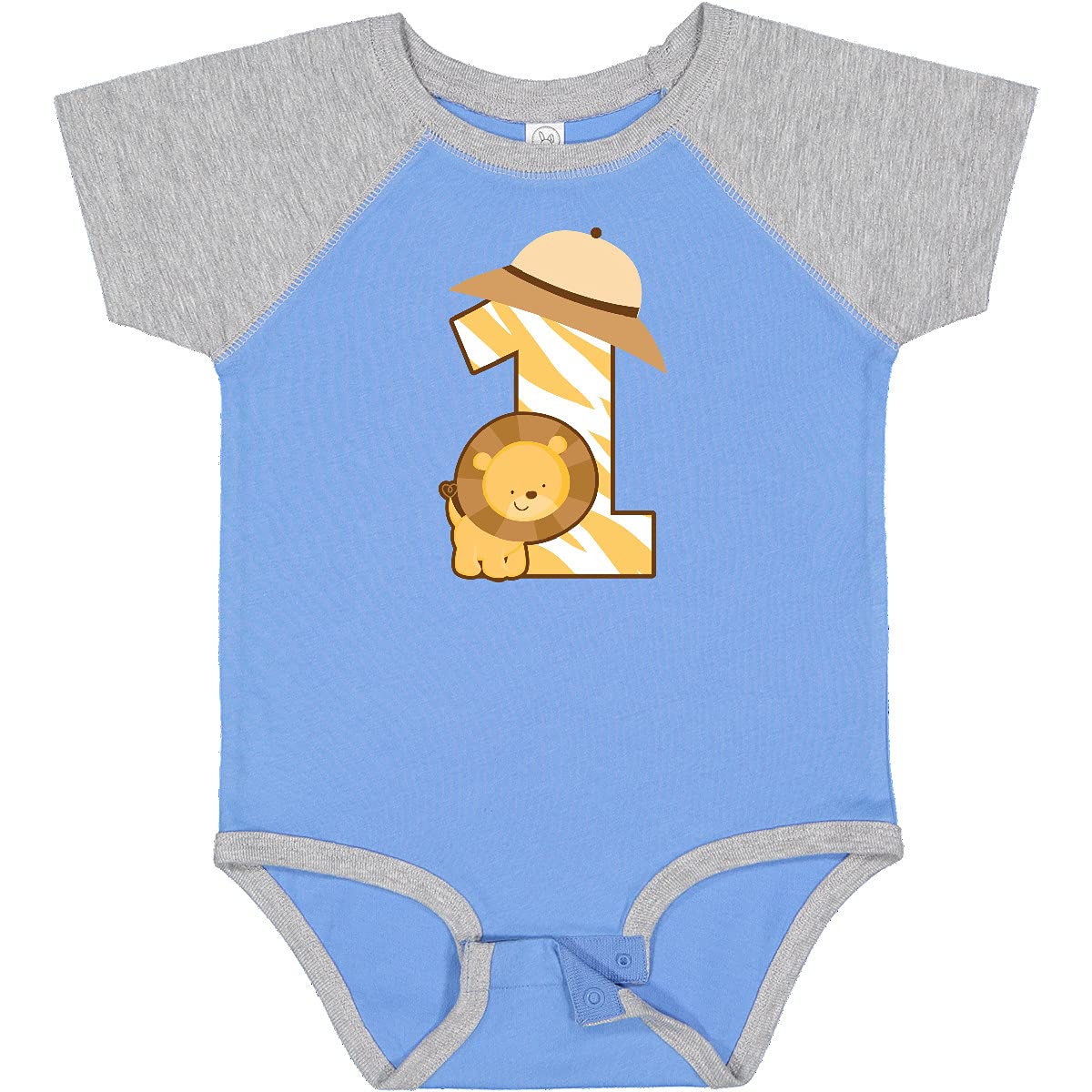 Inktastic Safari 1st Birthday Jungle Animal Baby Bodysuit - Cute 1 Year Old Outfit for Jungle Theme Party & Photo Shoots