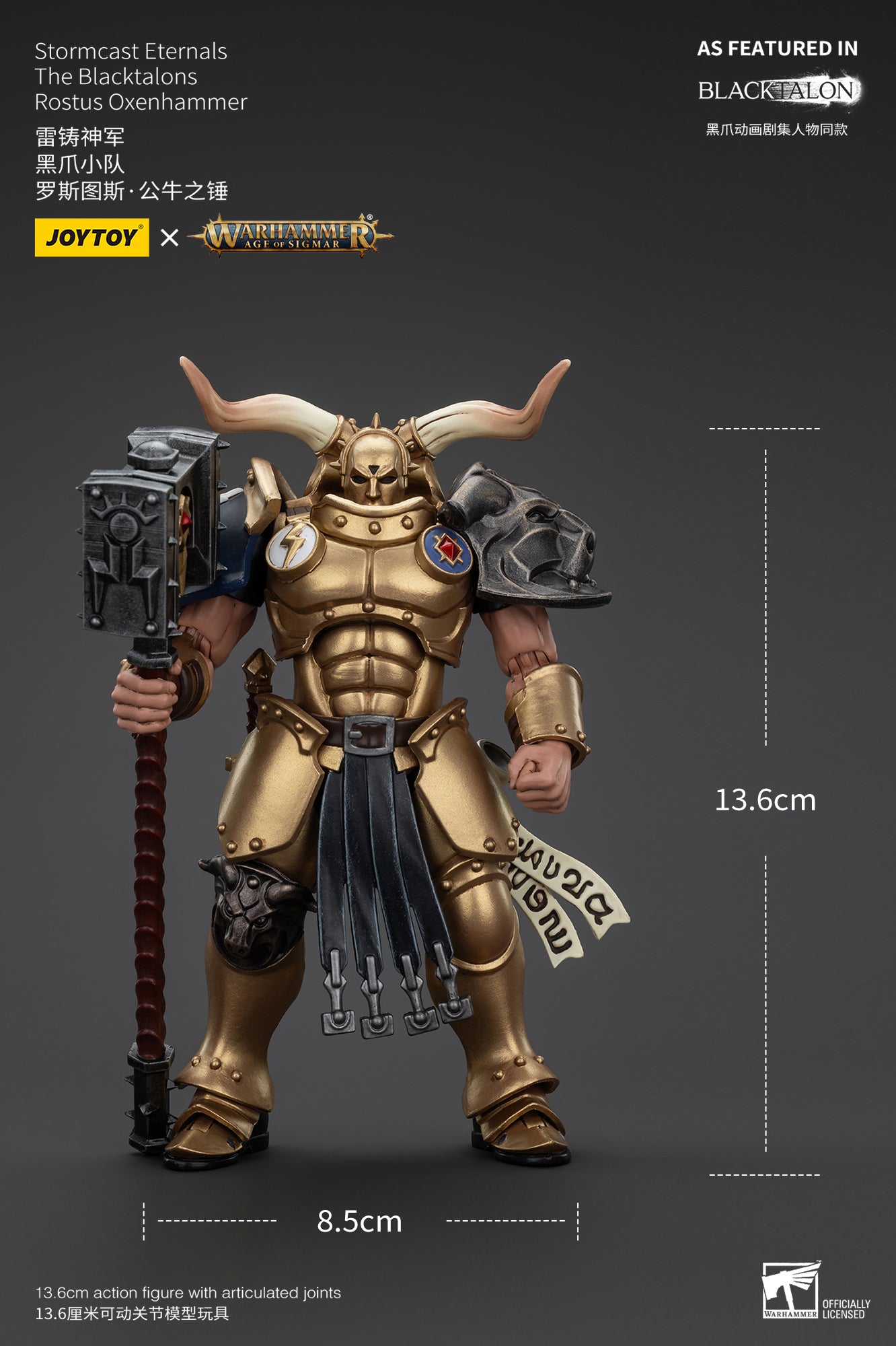 1/18 JOYTOY 4-Inch Action Figure - Warhammer Age of Sigmar Stormcast Eternals The Blacktalons - Collectible Miniature for Tabletop Gaming & Display
