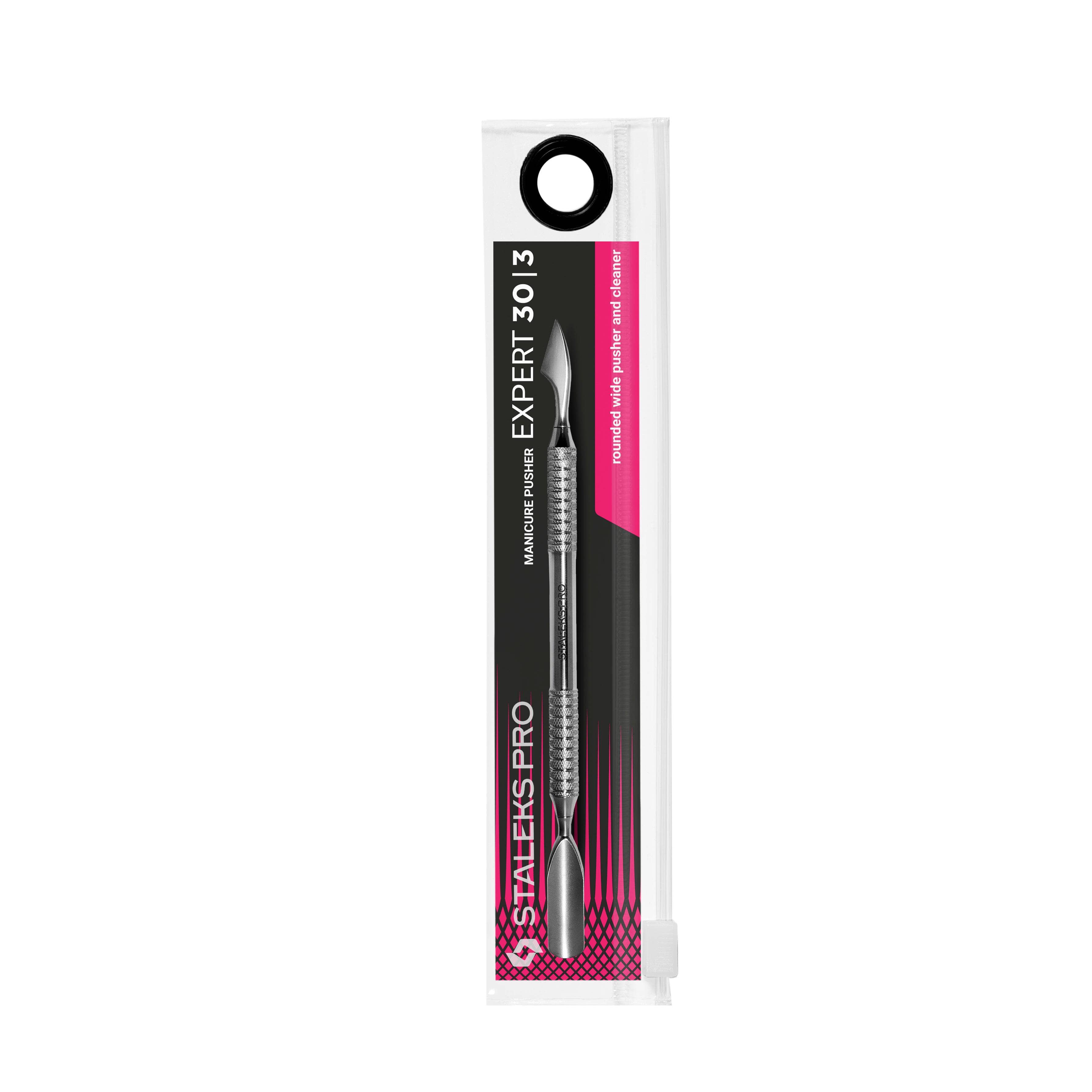 Staleks Expert 30 Type 3 Professional Manicure Pusher - Rounded Wide Nail Cuticle Pusher & Cleaner for Salon & Home Nail Care
