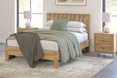 Bermacy Queen Size Platform Panel Bed Frame with Headboard - Modern Wooden Bed for Bedroom, Guest Room & Dorm | Easy Assembly & Sturdy Support