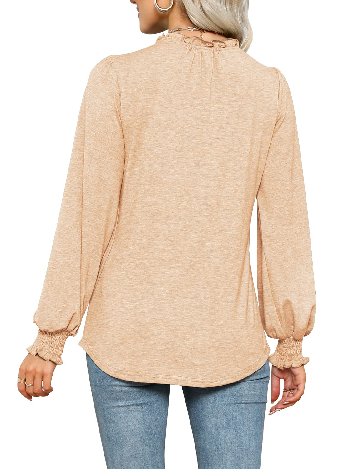 Kikula Women's Puff Sleeve Blouse - Elegant Long Sleeve Tunic Top for Dressy & Casual Wear | Perfect for Office, Date Night & Weekend Outings