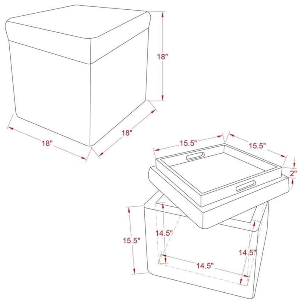 Stanley Modern Faux Fur Fabric Cube Storage Ottoman in Blush Pink - Versatile Living Room Furniture for Small Space Organization, Extra Seating & Home Decor