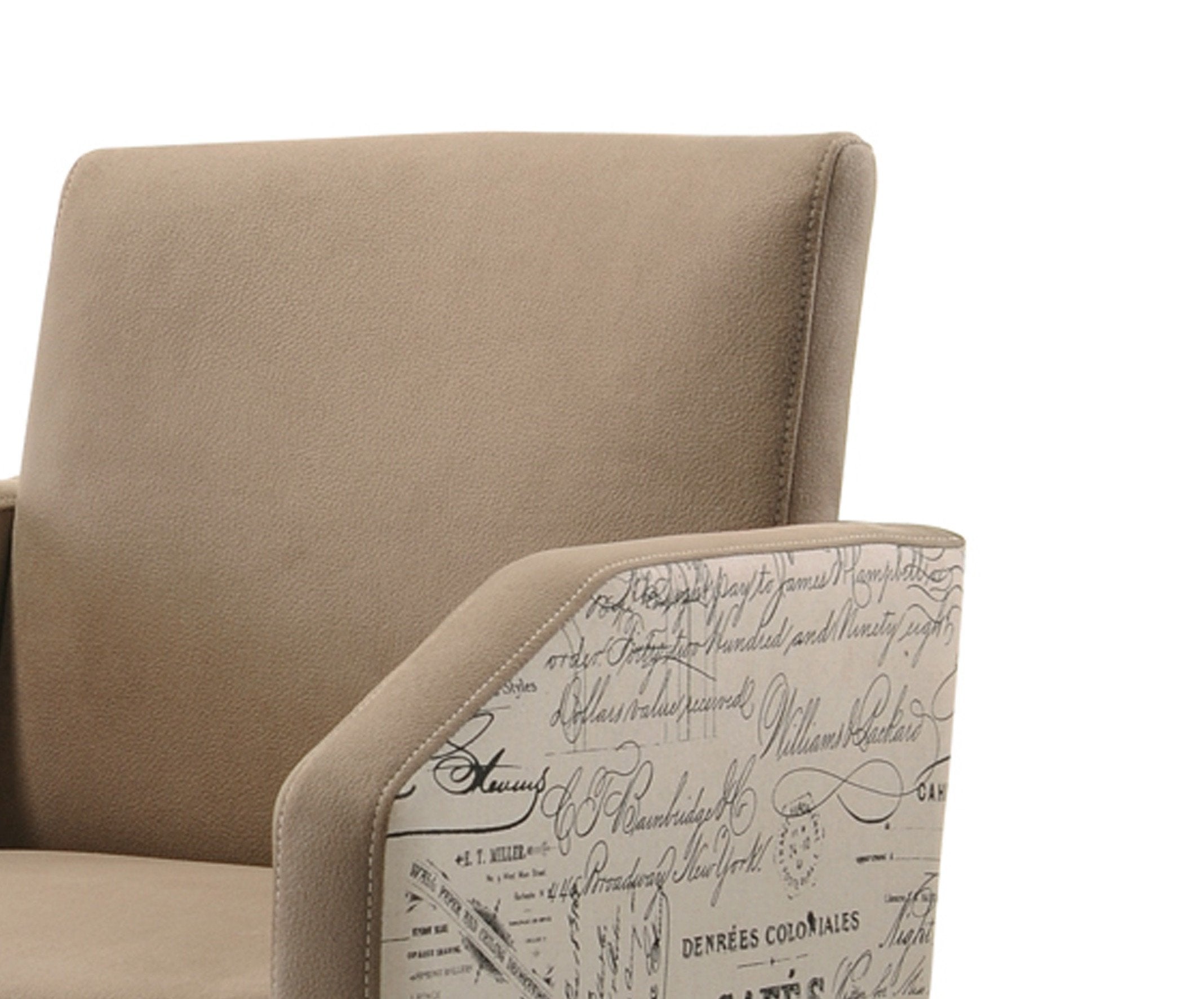 Roundhill Furniture Birmingham Script Printed Driftwood Finish Dining Arm Chairs with Nailhead Trim, Set of 2 - Farmhouse Style Kitchen & Dining Room Seating for Home Decor