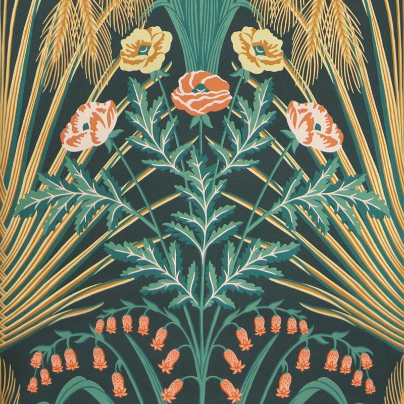 Cole & Son Bluebell Teal Gold Petrol Print Wallpaper - Premium Peel & Stick Wallpaper for Living Room, Bedroom, Nursery Decor