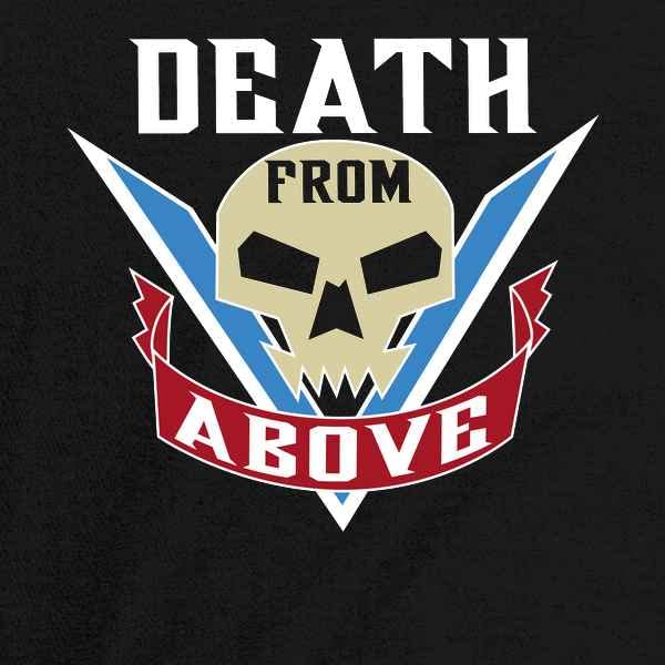 Pop Threads Death from Above Graphic T-Shirt for Men - Cool Tattoo Style Casual Tee for Cosplay, Streetwear & Everyday Wear