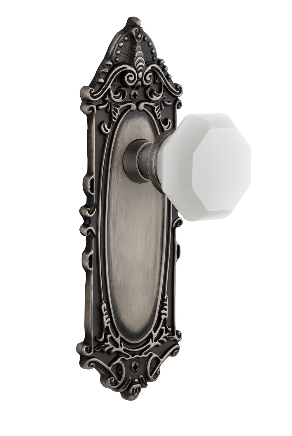 Victorian Style Waldorf White Milk Glass Knob - 2.375