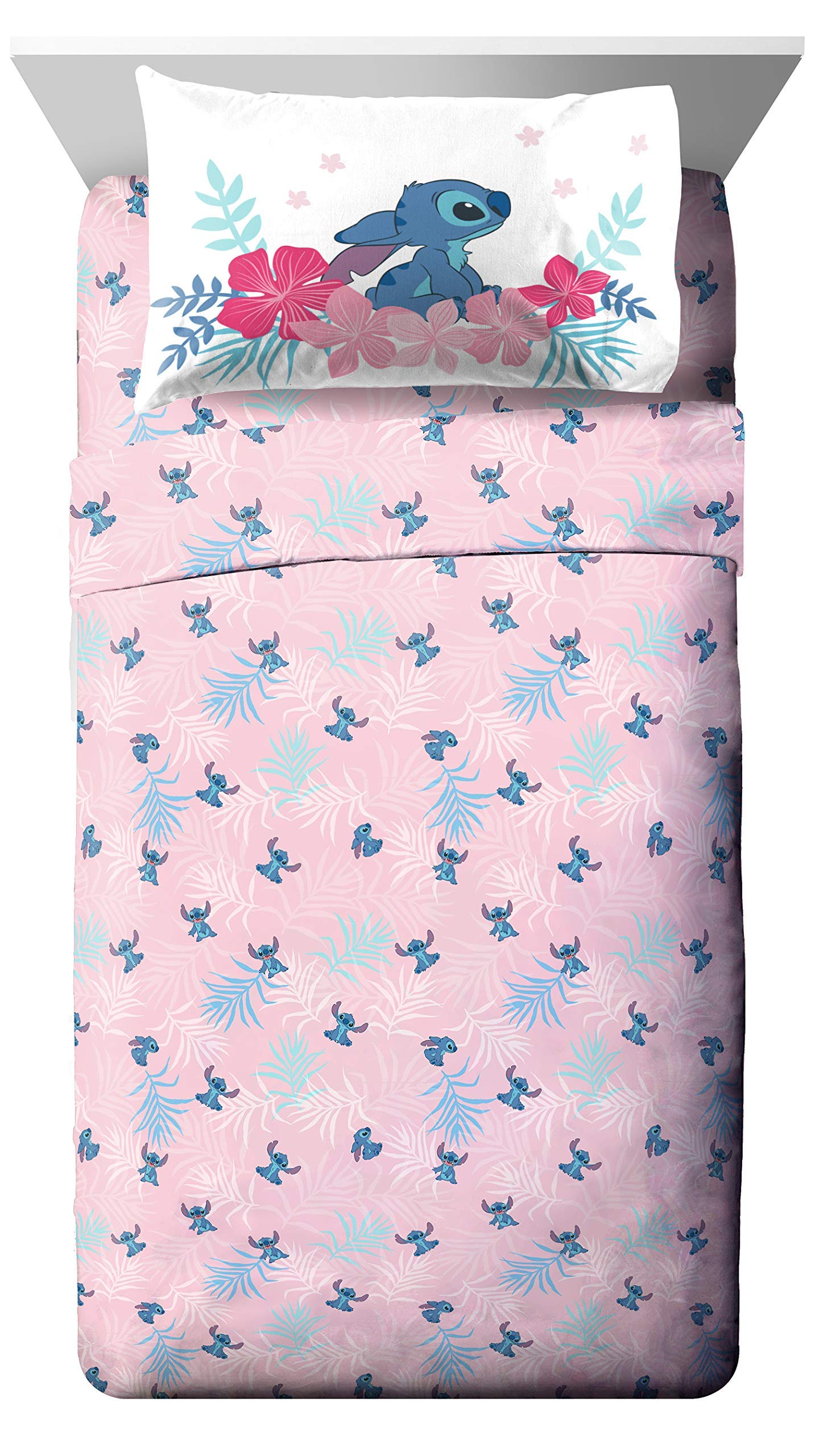 Disney Lilo & Stitch Paradise Dream 11-Piece Full Bedding Set - Includes Comforter, Fitted Sheet, Pillowcases - Perfect for Kids' Bedrooms, Themed Rooms & Disney Fans