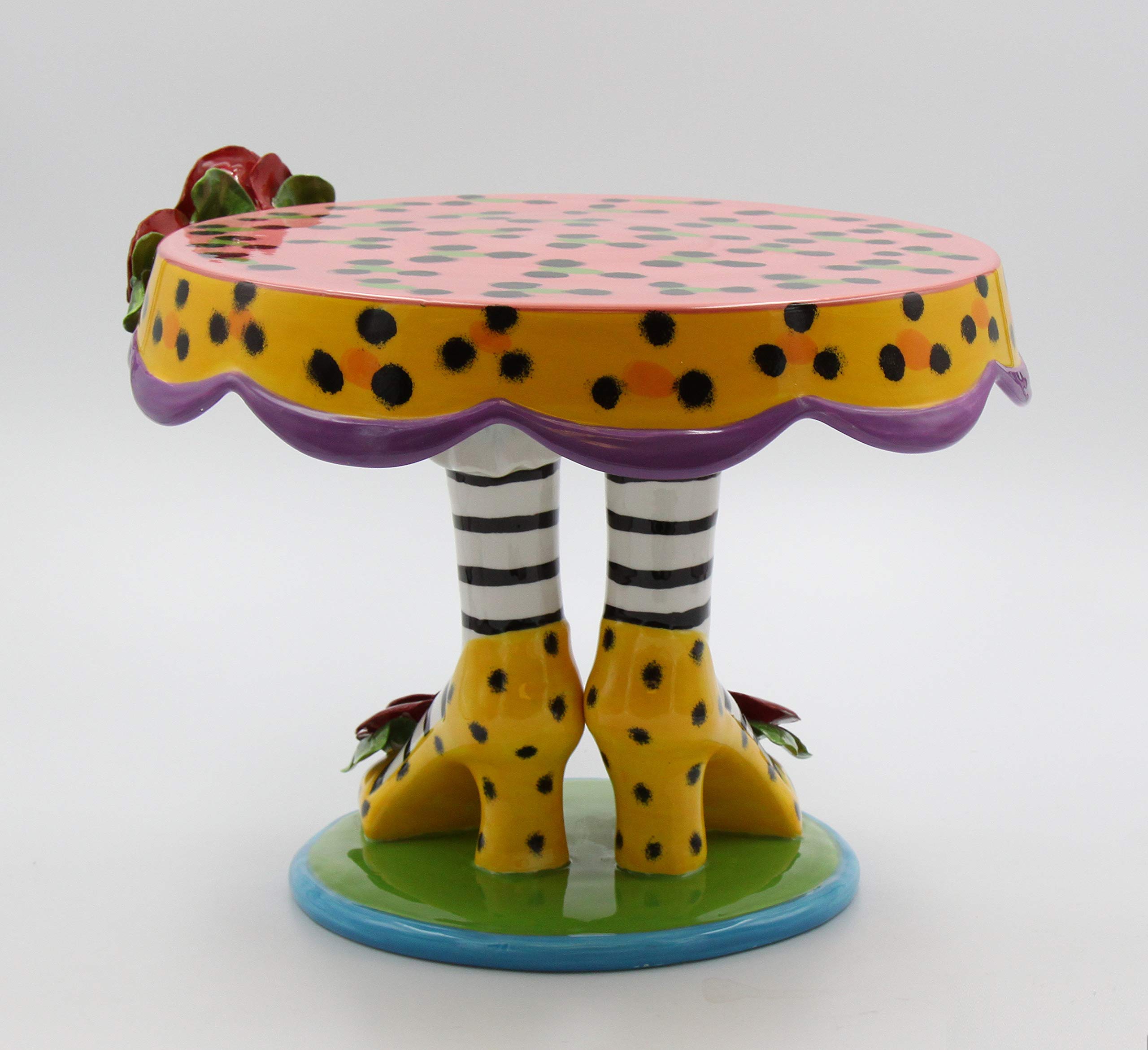 Babs Ceramic 10-Inch Pink Cake Stand for Desserts, Wedding Cakes, Cupcakes & Party Display - Elegant Sugar High Social Collection