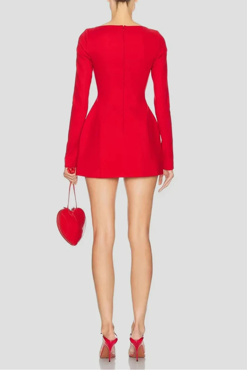 FREYA BOW DETAIL MINI DRESS - Elegant Party Cocktail Dress for Women, Perfect for Weddings, Date Nights & Special Occasions