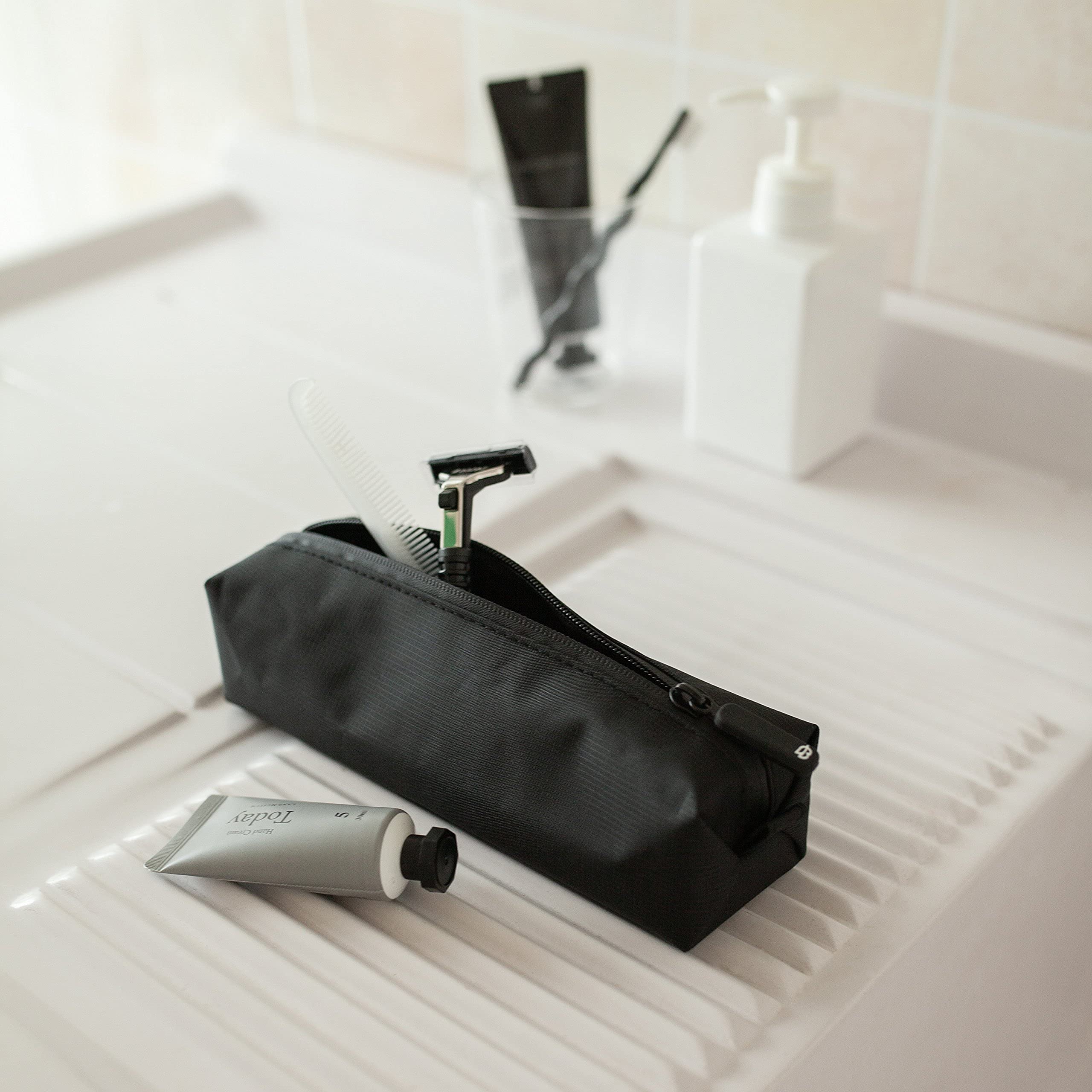 Comfyable Slim Mini Toiletry Bag for Men - Waterproof Travel Dopp Kit & Toothbrush Organizer - Perfect for Gym, Camping, Business Trips & Daily Essentials