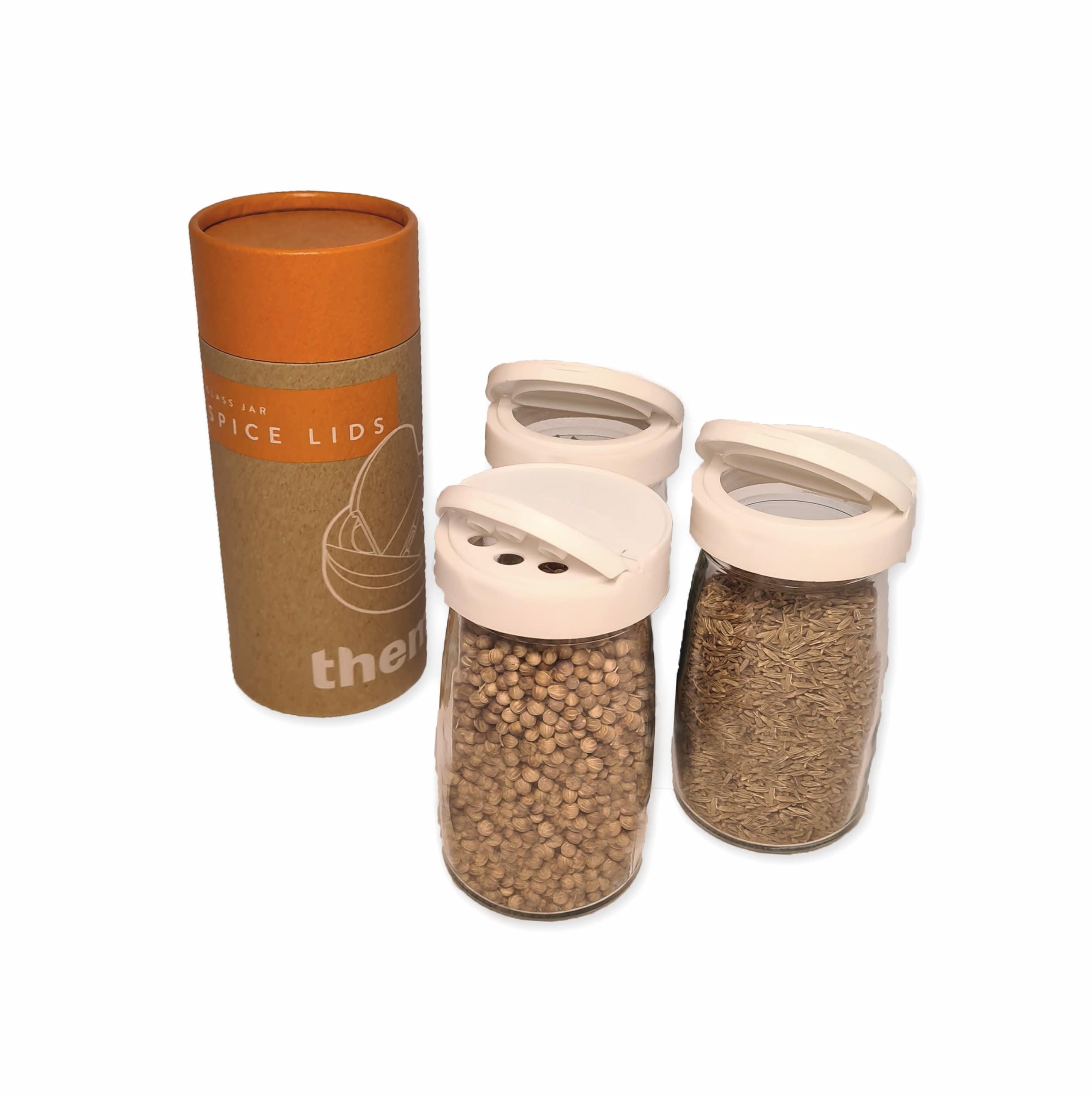 Premium Spice Jar Lids - Airtight Stainless Steel Spice Container Lids - Universal Fit for Mason Jars & Spice Bottles - Perfect for Kitchen Organization, Pantry Storage & Spice Rack Display