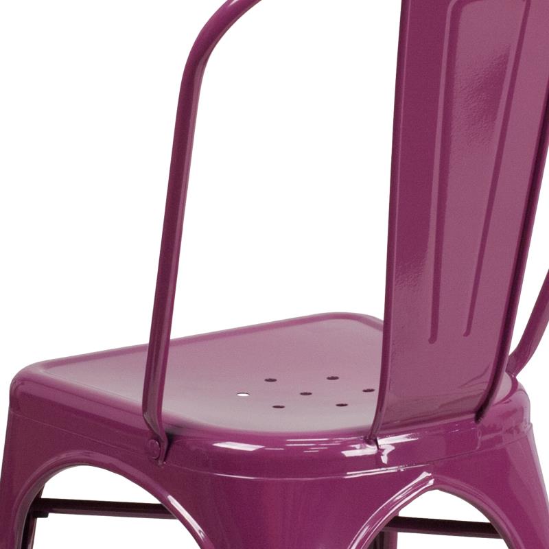 FLASH Commercial Grade Distressed Green Blue Metal Stackable Chair - Indoor & Outdoor Use for Patio, Restaurant, Cafe, and Event Seating - ET 3534